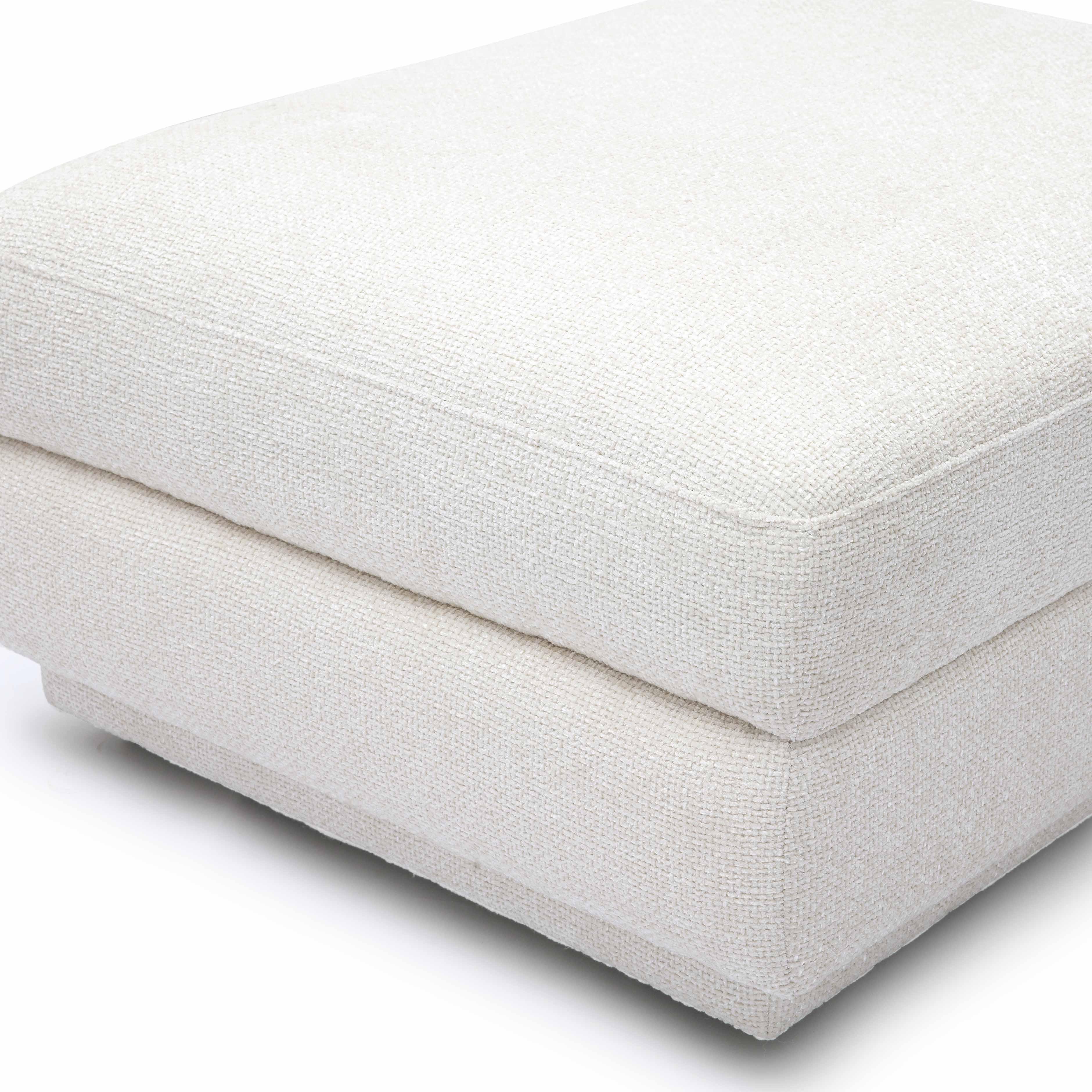 Perry Cream Performance Chenille Modular Ottoman - Image 5