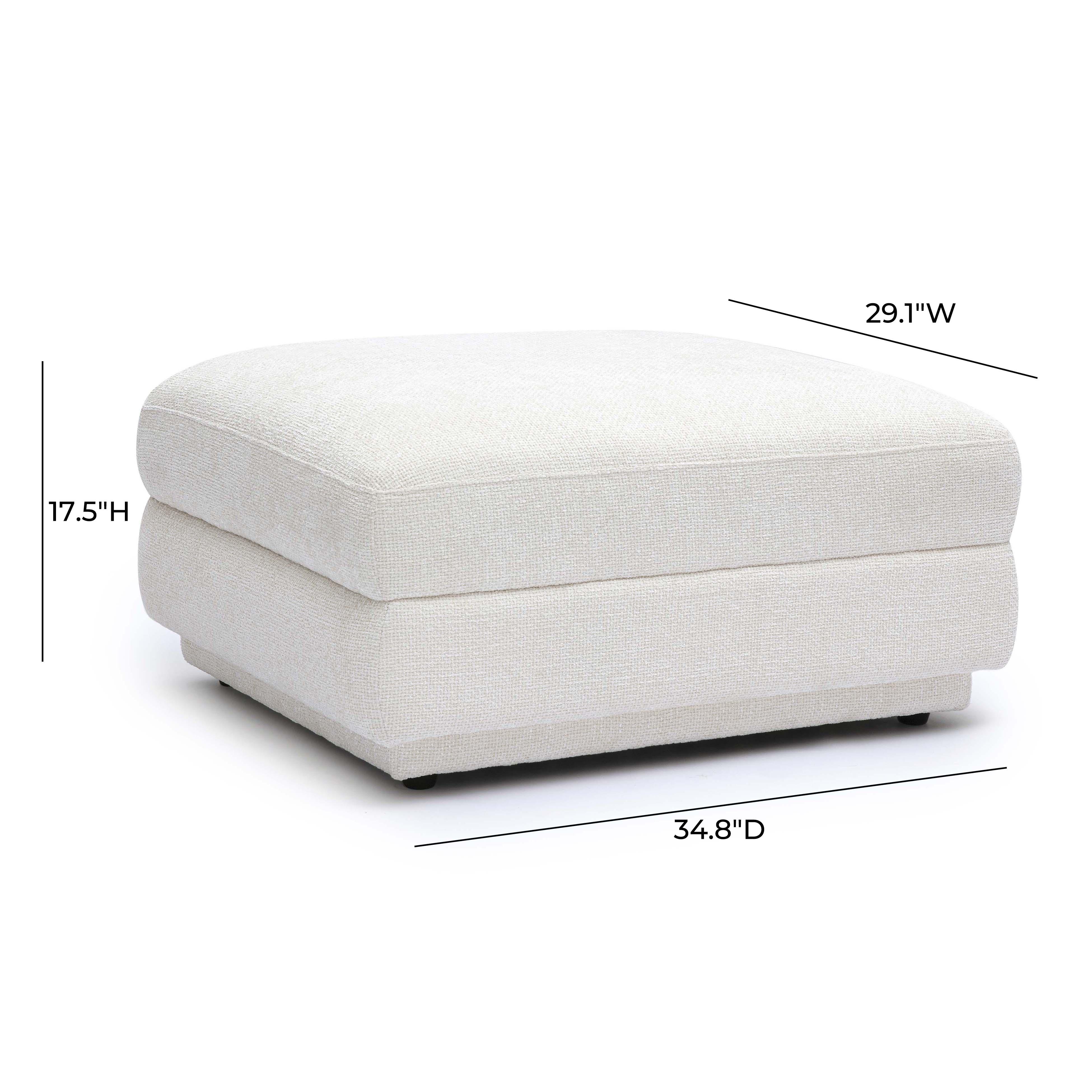 Perry Cream Performance Chenille Modular Ottoman - Image 6