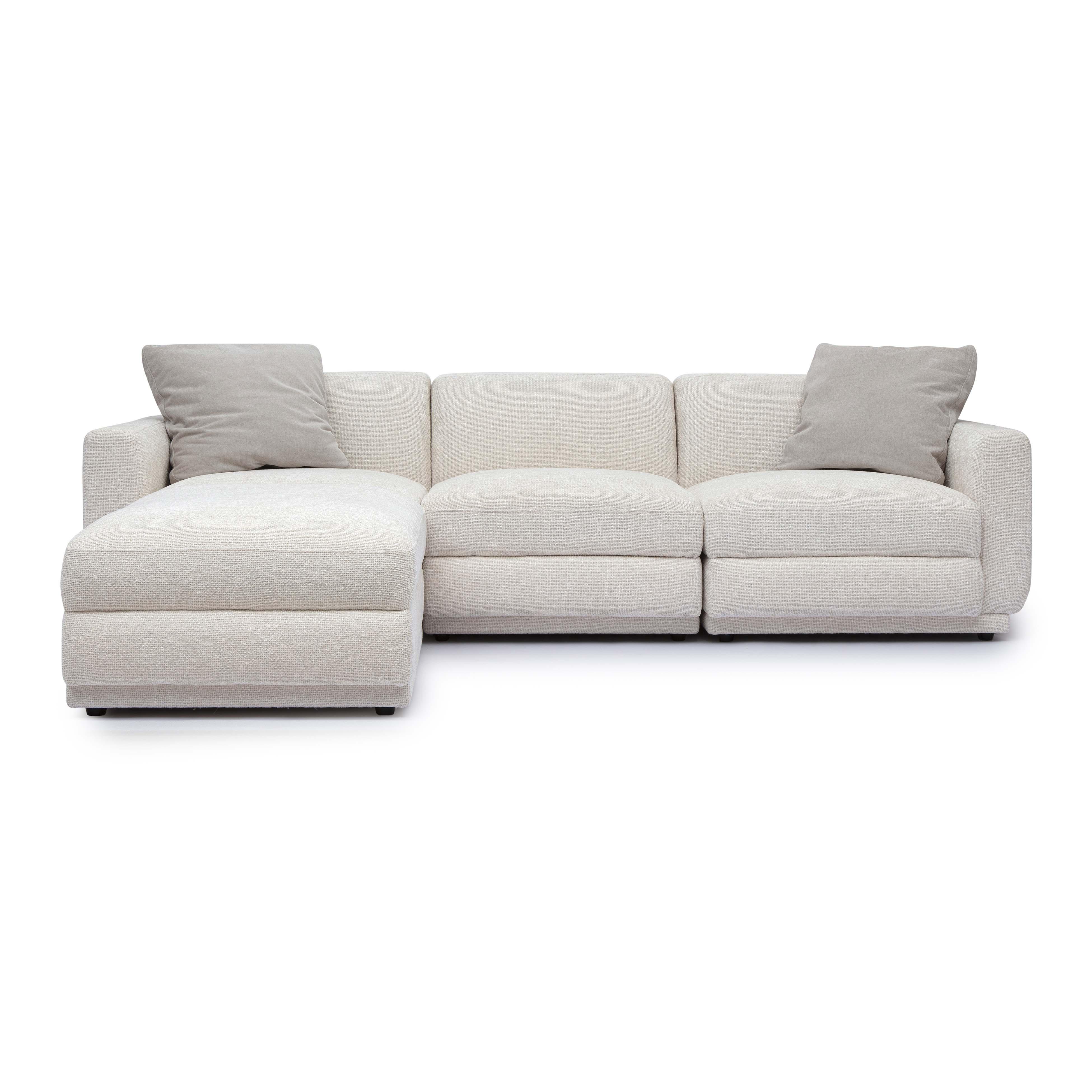 Perry 4-Piece Cream Performance Chenille Modular Sectional - Image 3