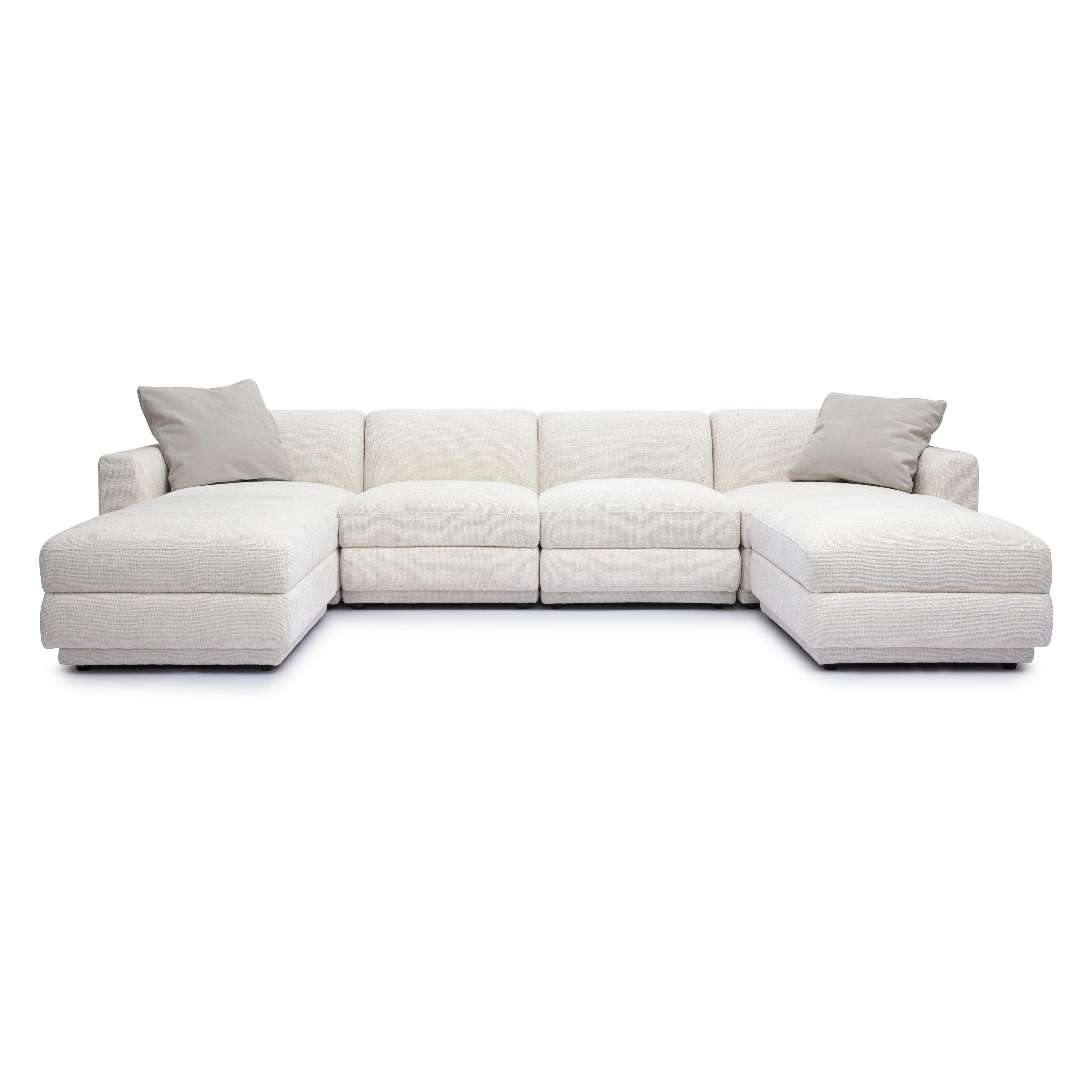 Perry 6-Piece Cream Performance Chenille Modular U-Sectional - Image 3