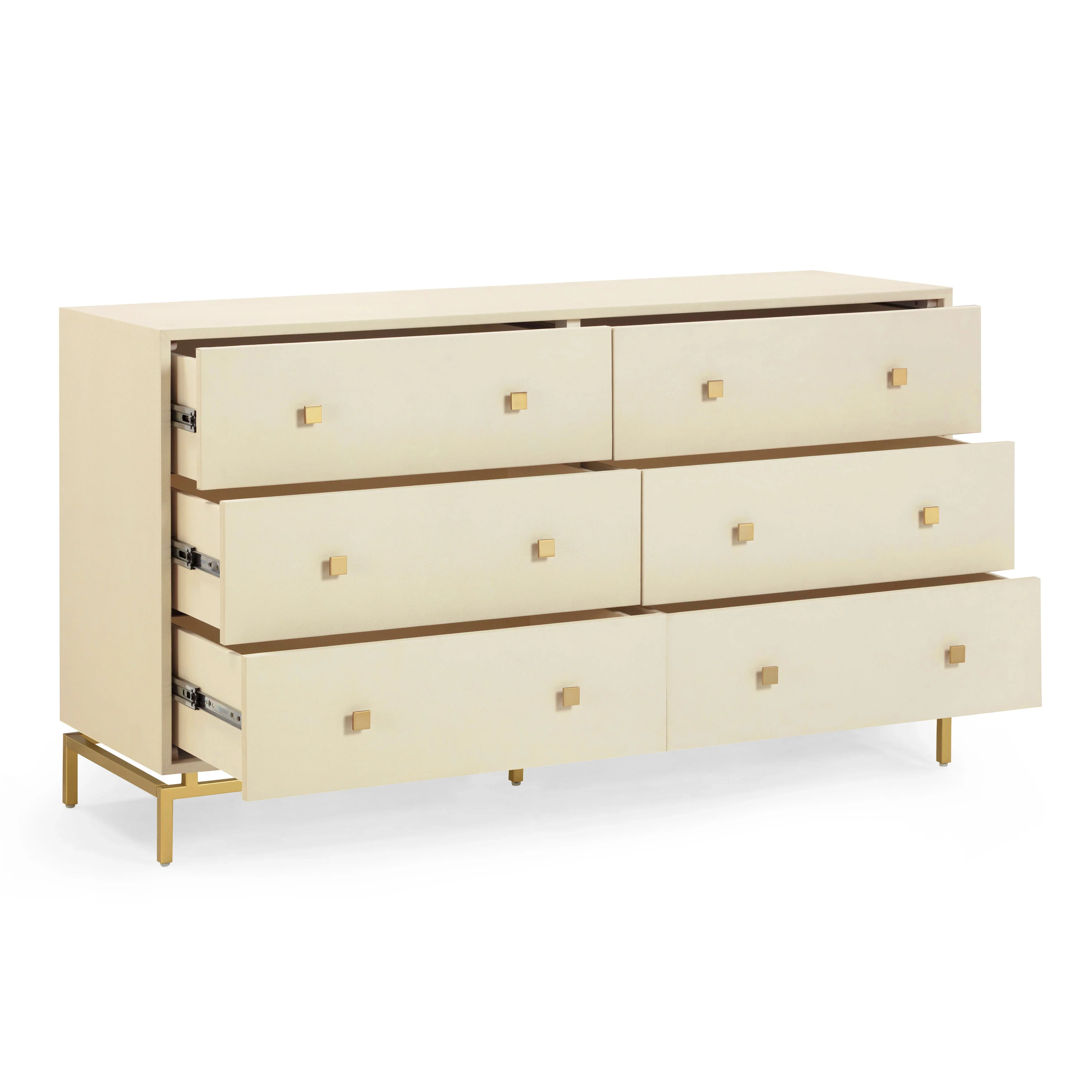 Pesce 57" Faux Shagreen 6-Drawer Dresser - Image 4