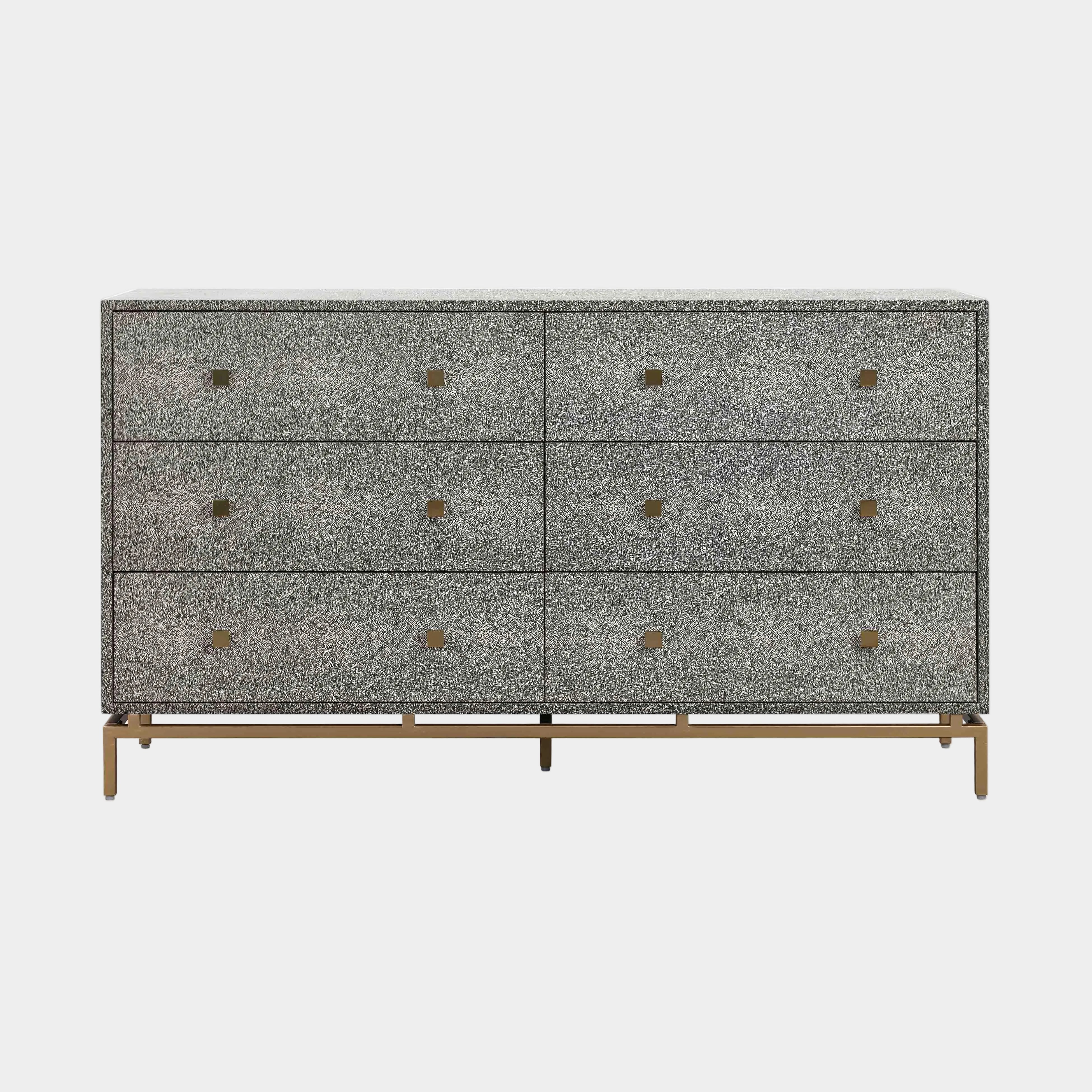Pesce 57" Faux Shagreen 6-Drawer Dresser - Image 9