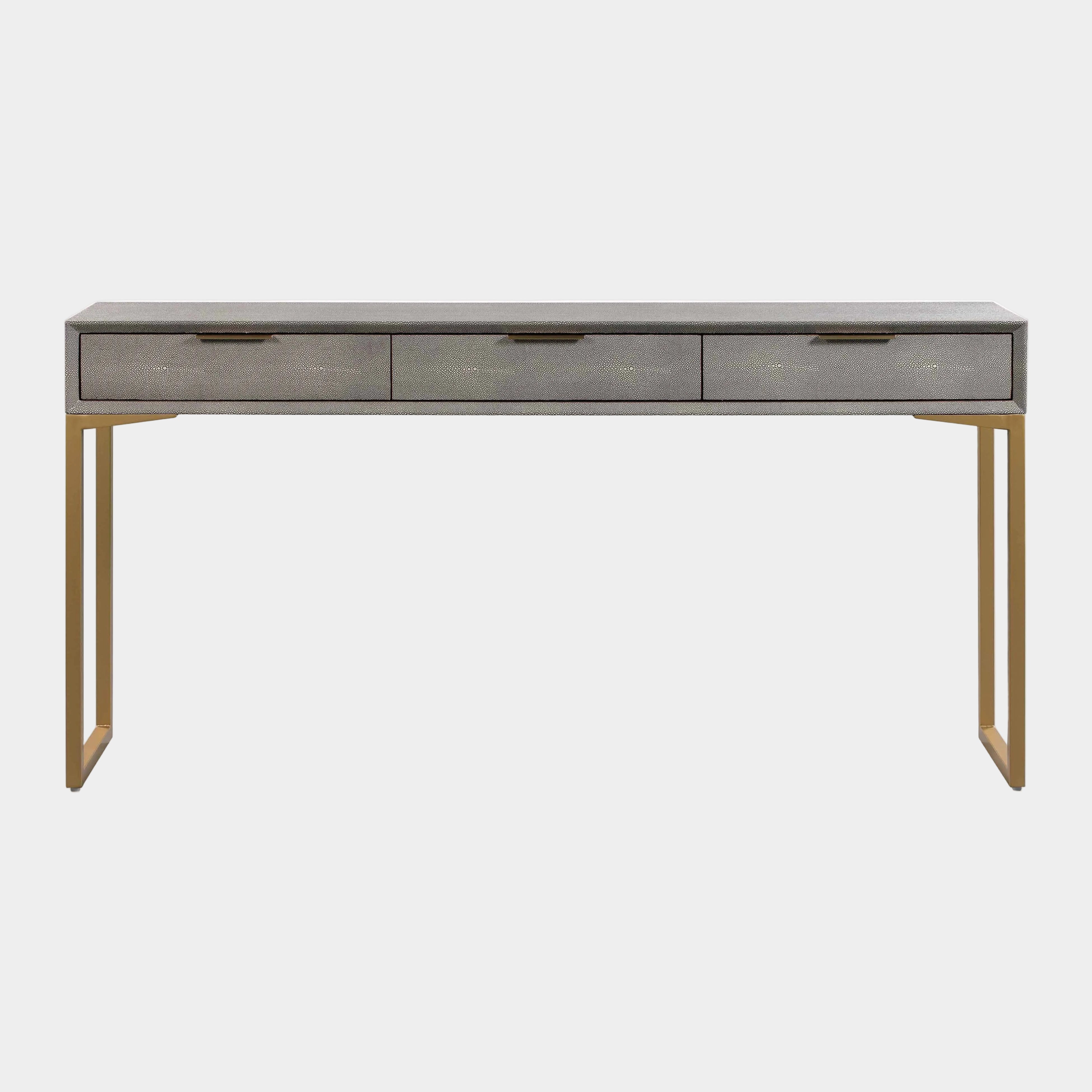 Pesce 59" Faux Shagreen 3-Drawer Console Table - Image 10