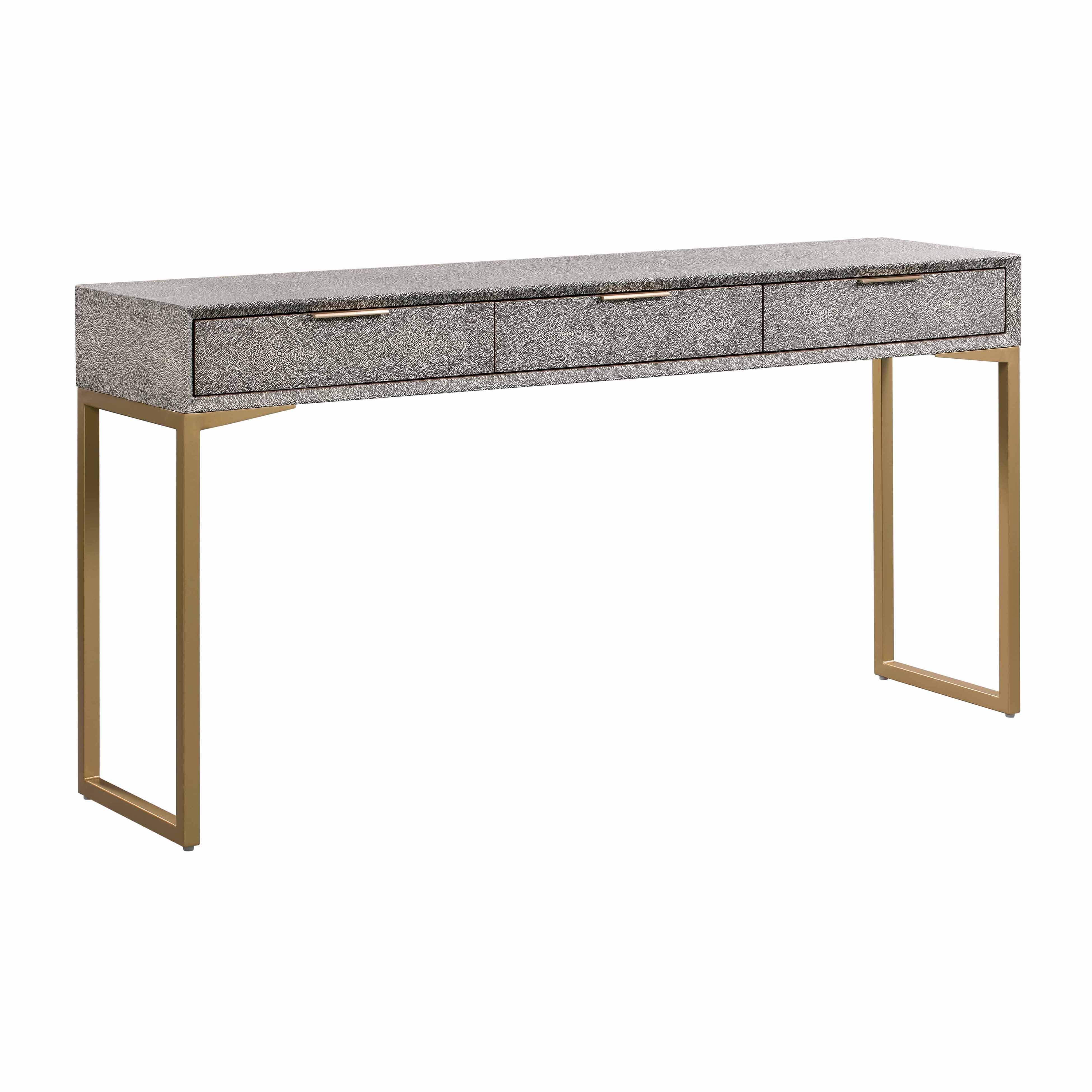 Pesce 59" Faux Shagreen 3-Drawer Console Table - Image 12