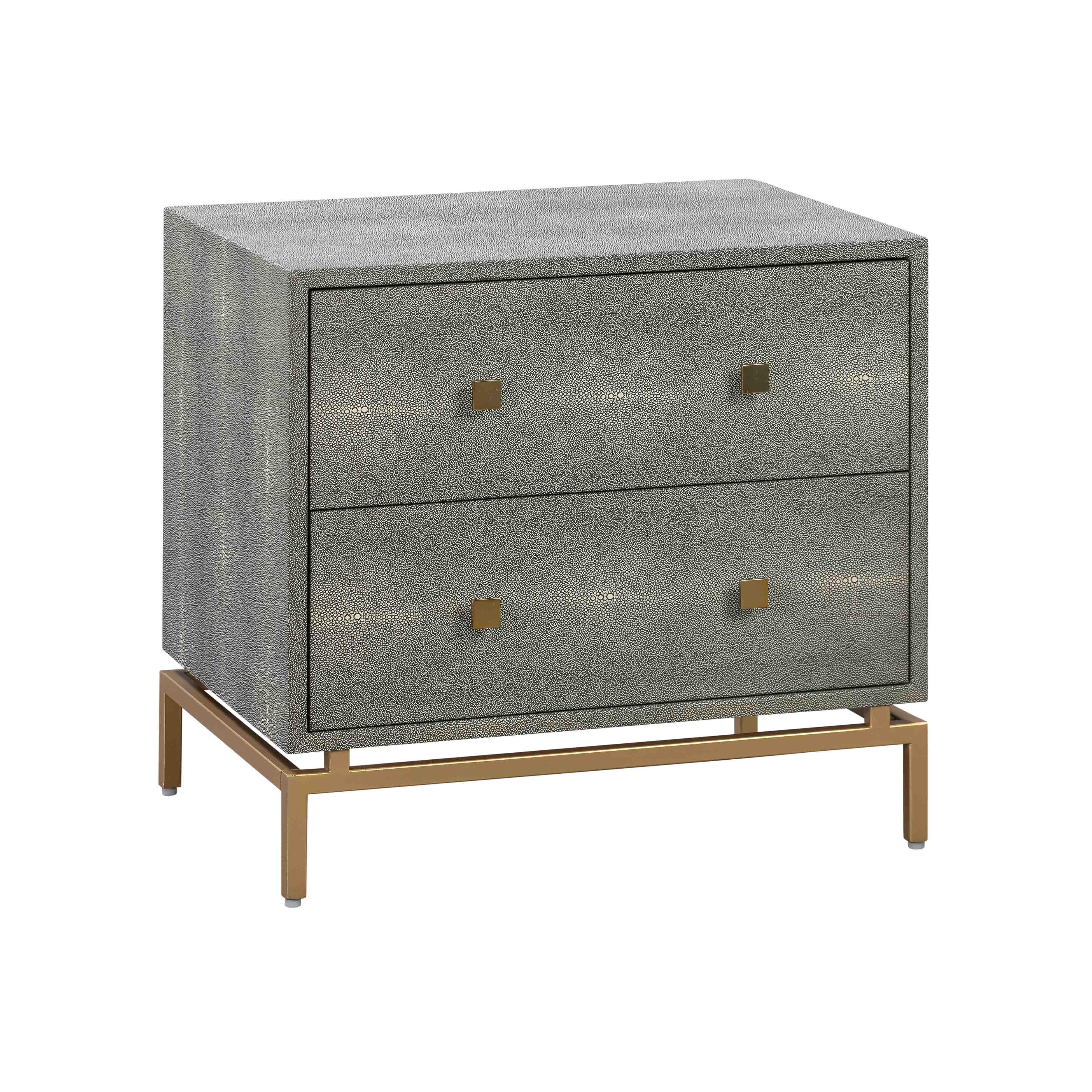 Pesce 25" Faux Shagreen 2-Drawer Nightstand - Image 12