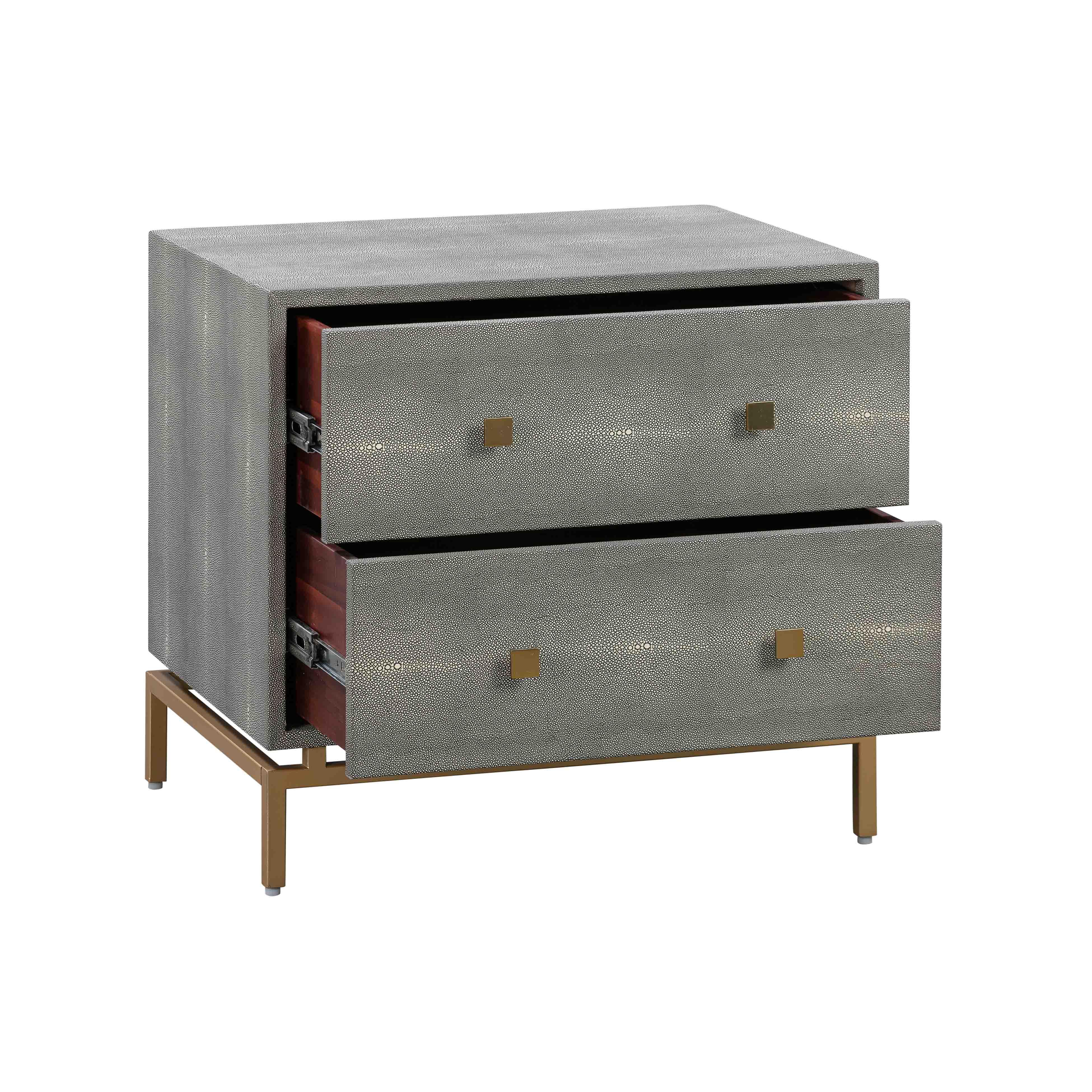 Pesce 25" Faux Shagreen 2-Drawer Nightstand - Image 13