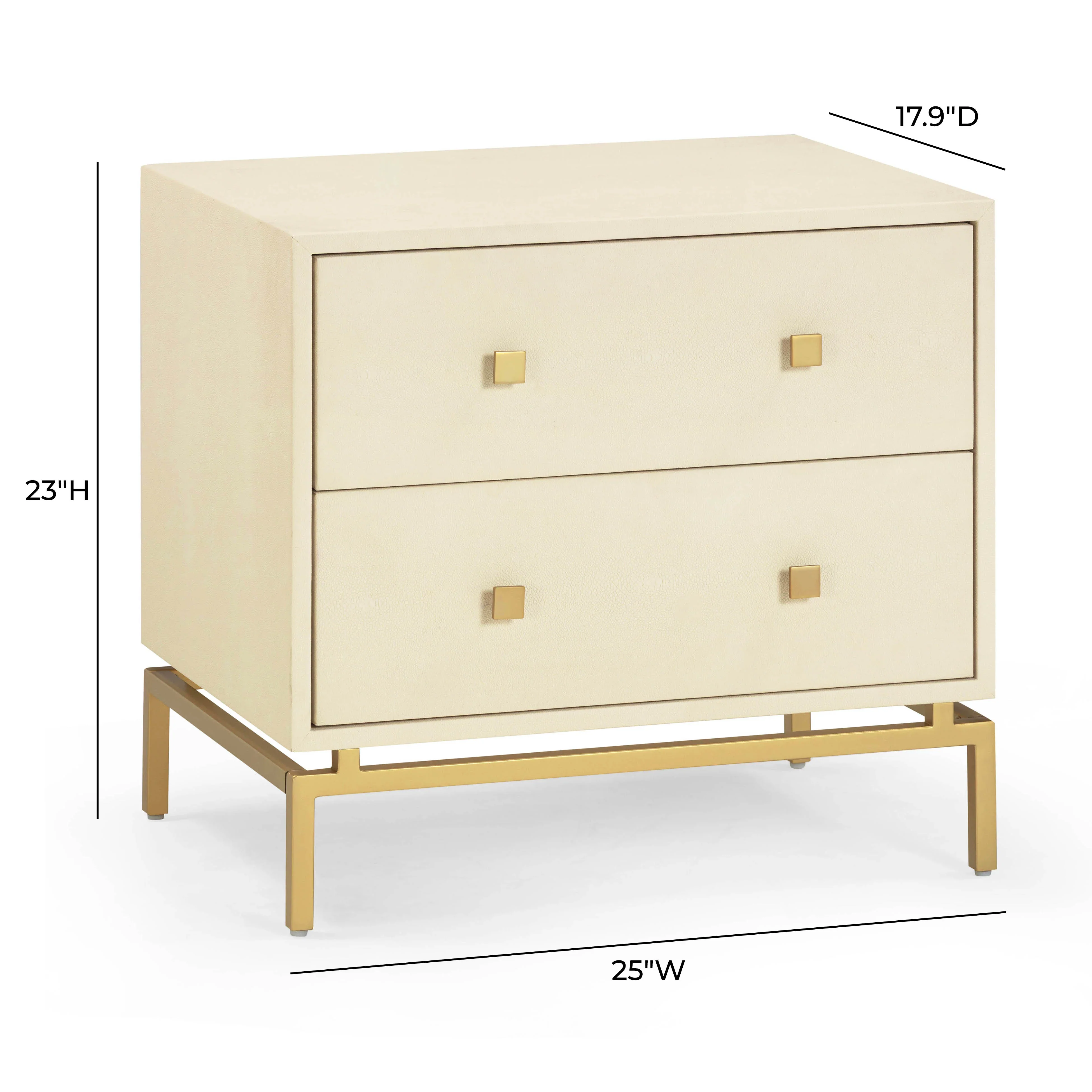 Pesce 25" Faux Shagreen 2-Drawer Nightstand - Image 8