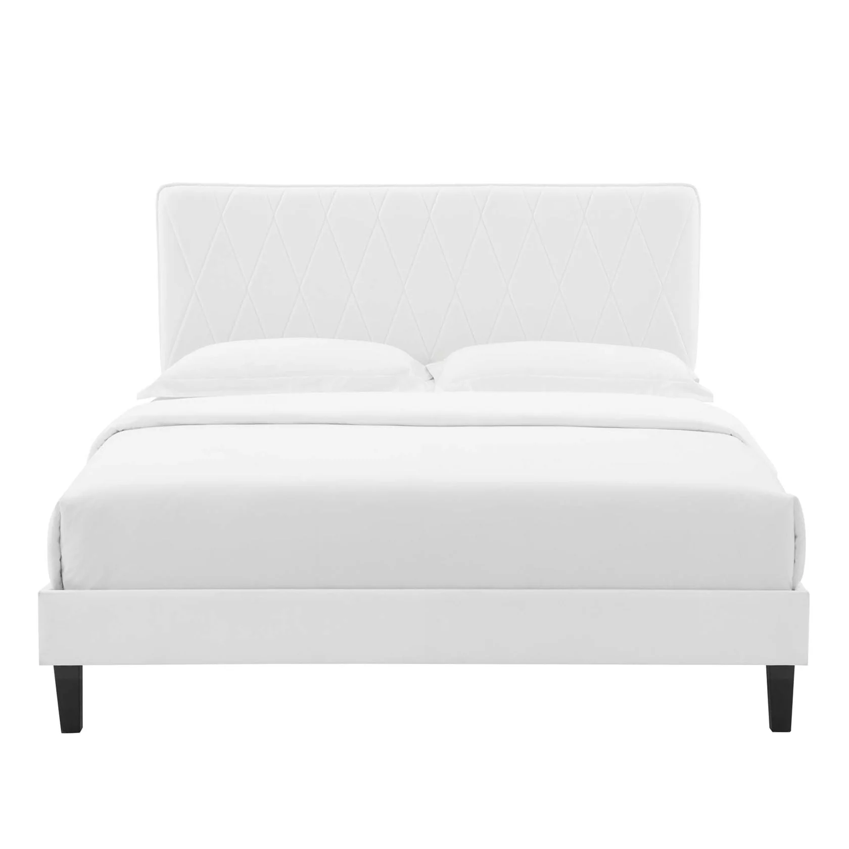 Phillipa Performance Velvet Platform Bed With Black Wood Legs - Image 29