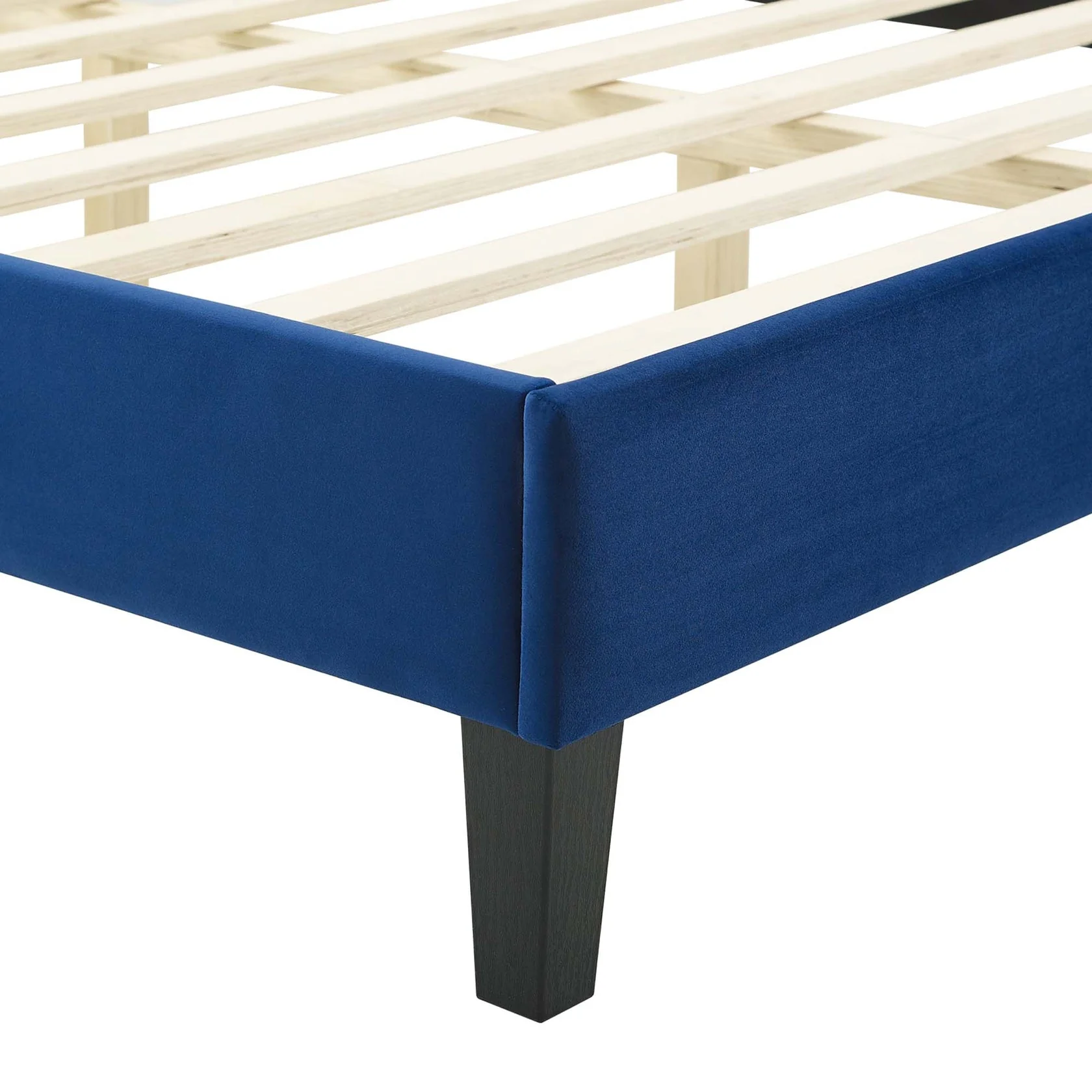 Phillipa Performance Velvet Platform Bed With Black Wood Legs - Image 38