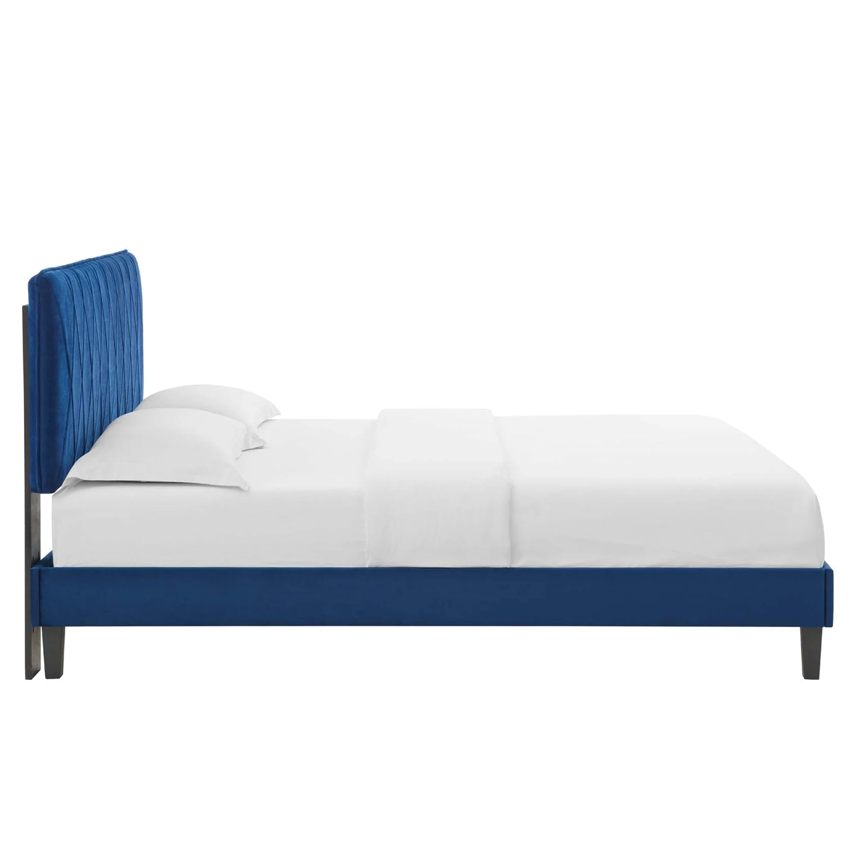 Phillipa Performance Velvet Platform Bed With Black Wood Legs - Image 40