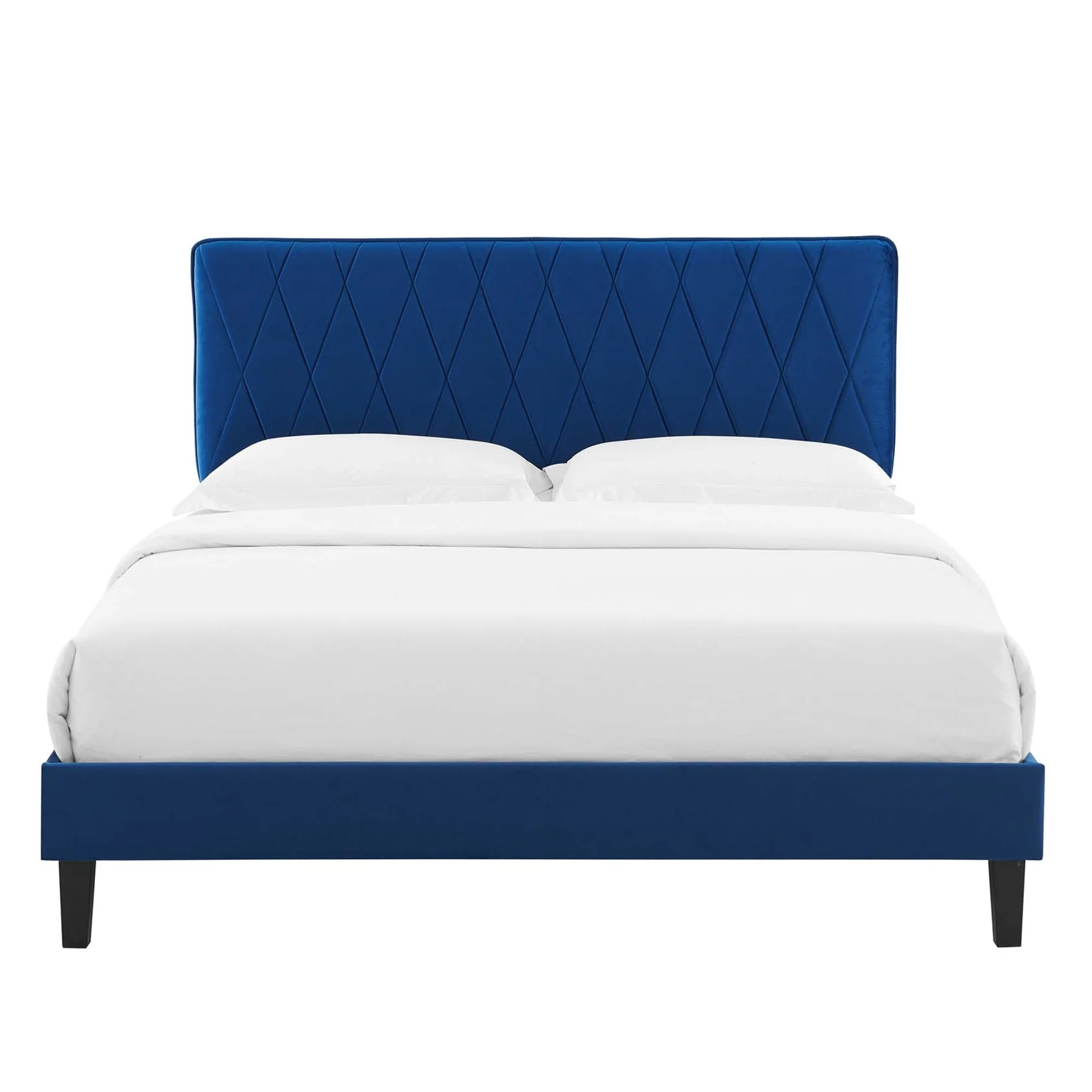 Phillipa Performance Velvet Platform Bed With Black Wood Legs - Image 41