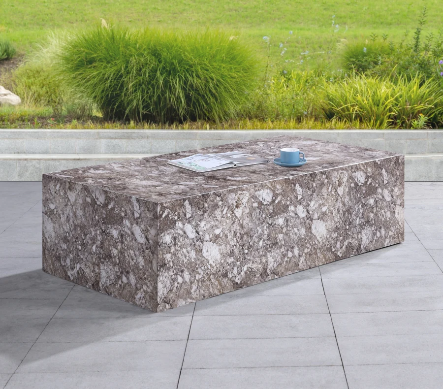 Piazza Marble Finish Indoor/Outdoor Concrete Coffee Table - Image 26
