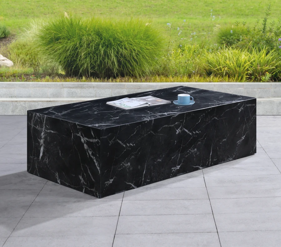 Piazza Marble Finish Indoor/Outdoor Concrete Coffee Table - Image 3