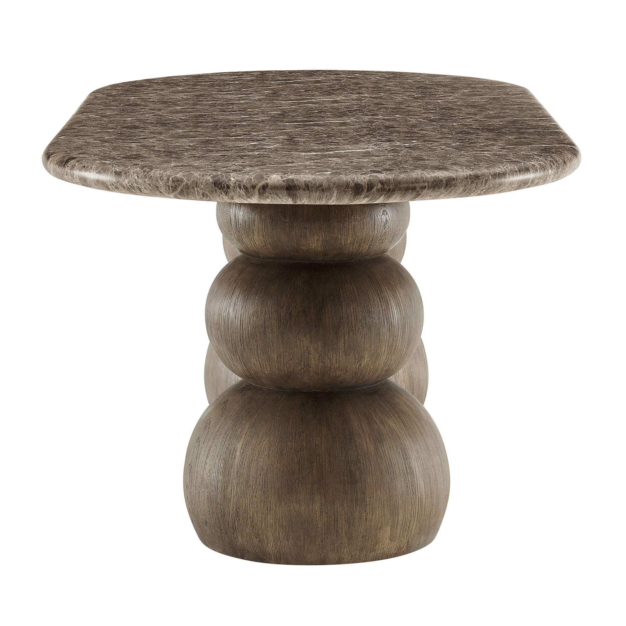 Pietra Indoor Outdoor Oval Dining Table in Dark Emperador Marble - Image 6