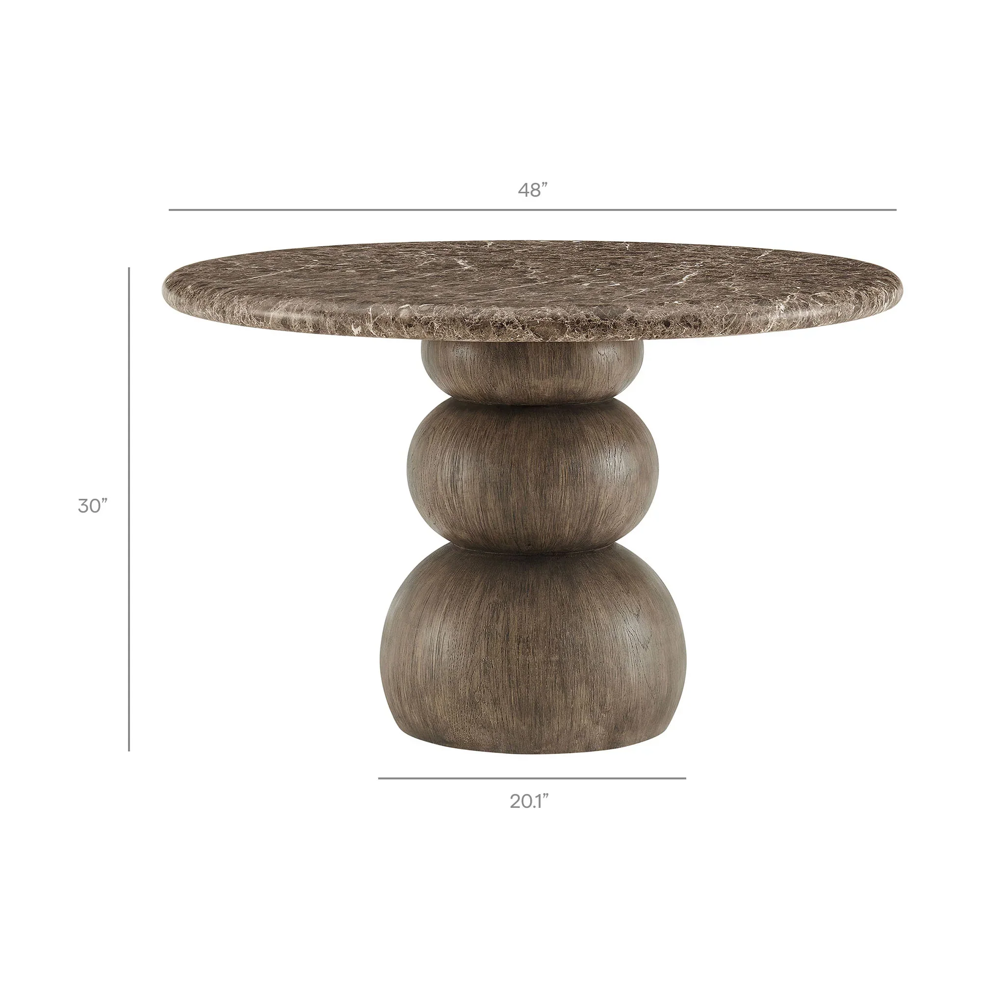 Pietra Indoor Outdoor Round Dining Table in Dark Emperador Marble - Image 11