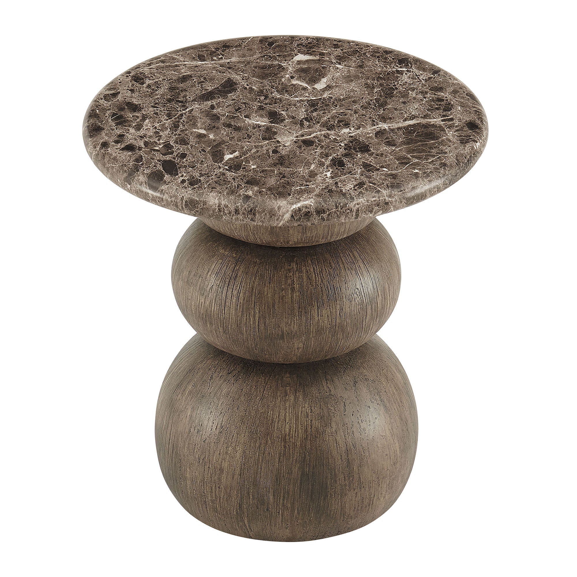 Pietra Indoor Outdoor Round Side Table in Dark Emperador Marble - Image 4