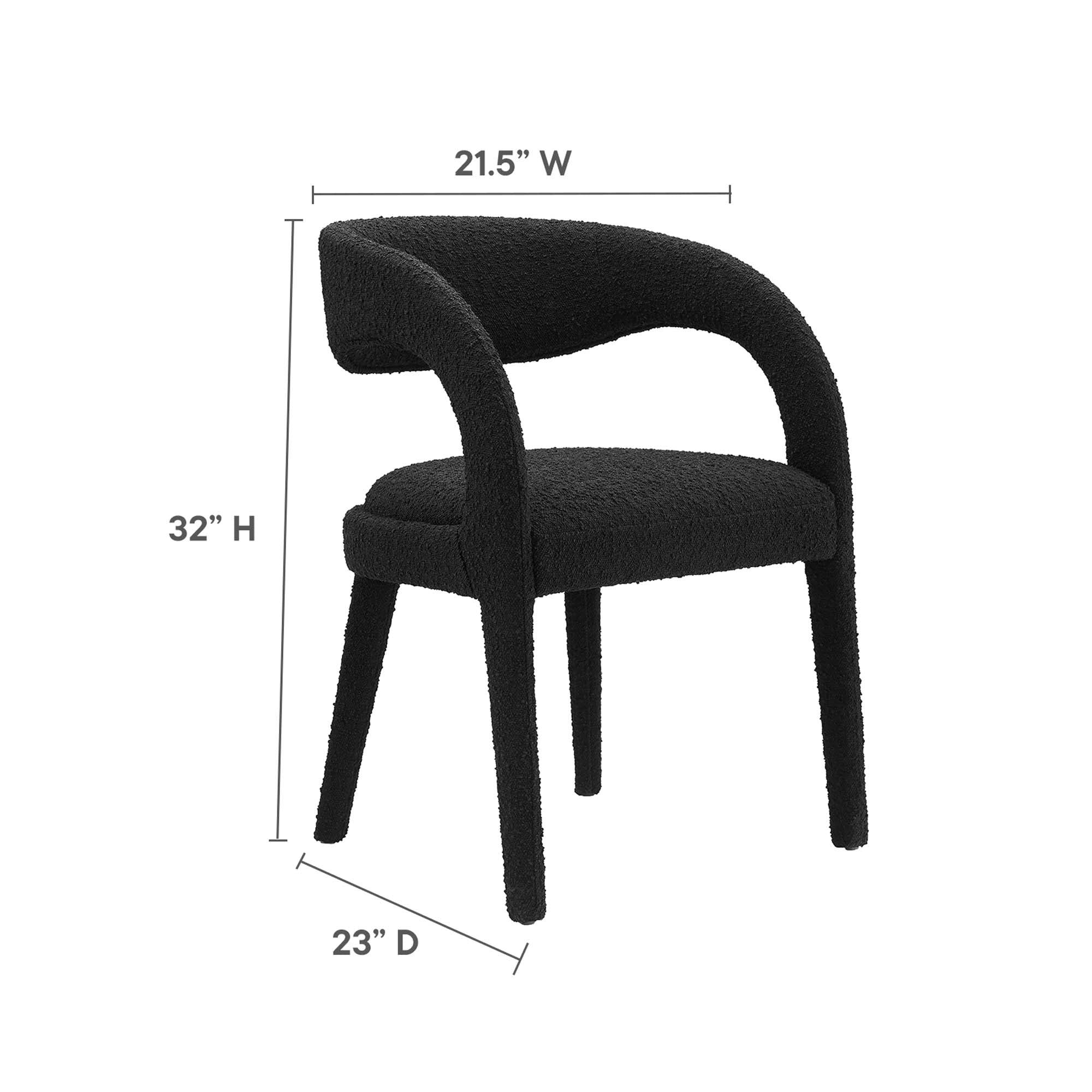 Pinnacle Boucle Upholstered Dining Chair Set of 2 - Image 10