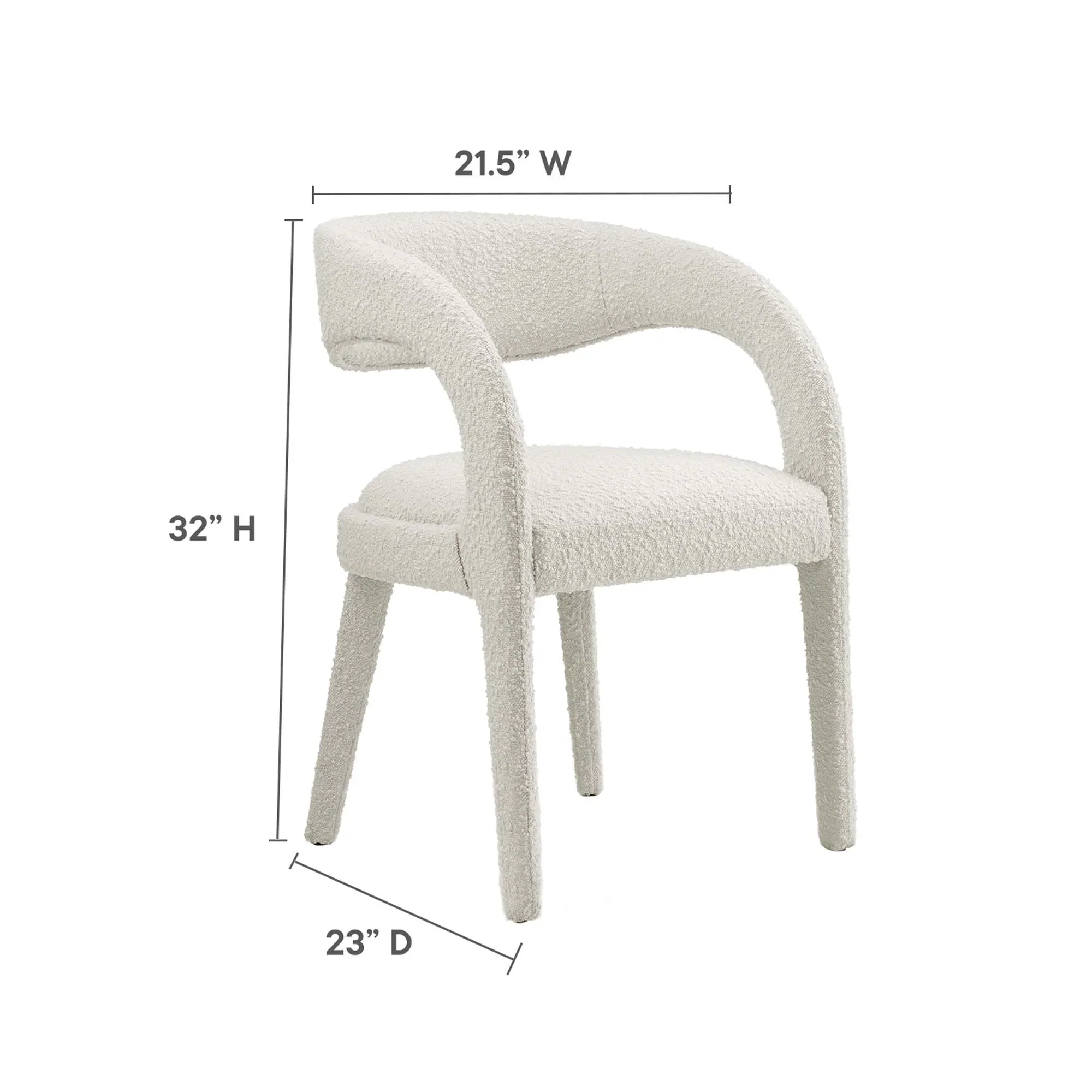 Pinnacle Boucle Upholstered Dining Chair Set of 2 - Image 20
