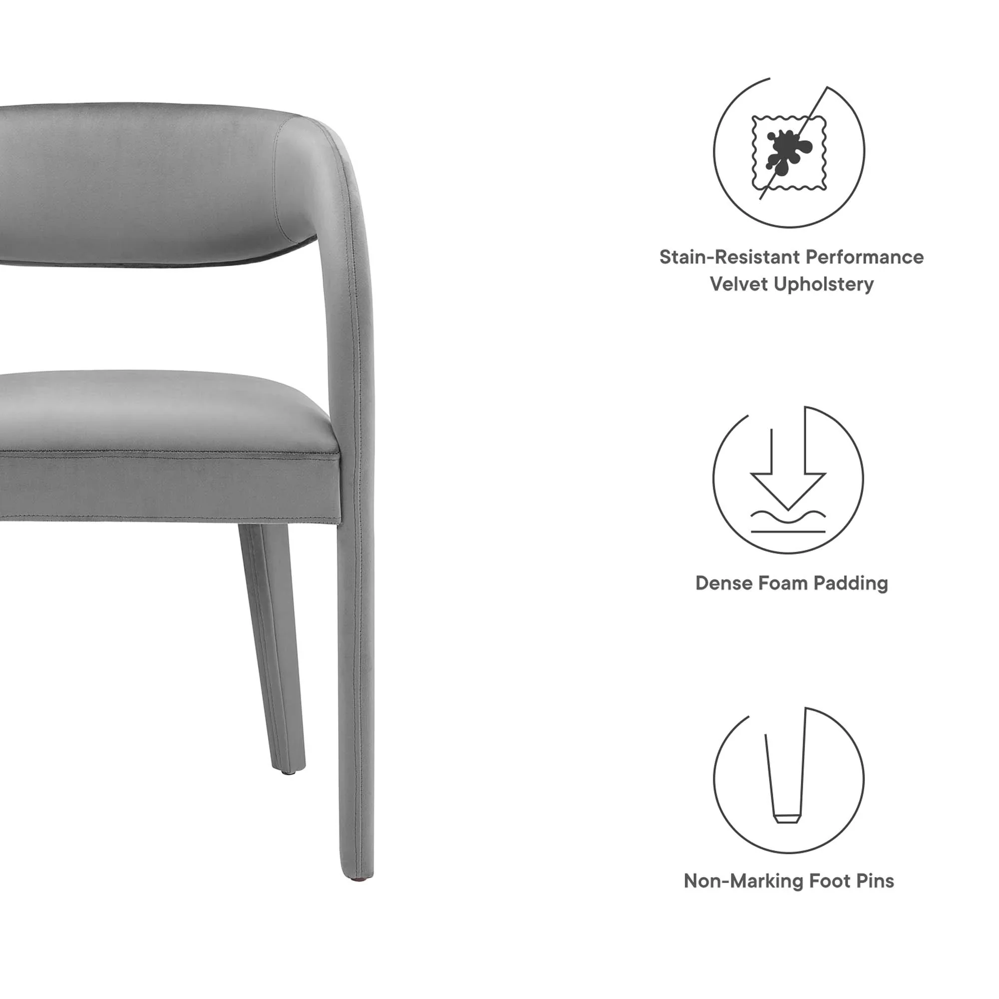 Pinnacle Performance Velvet Dining Chair Set of 2 - Image 19