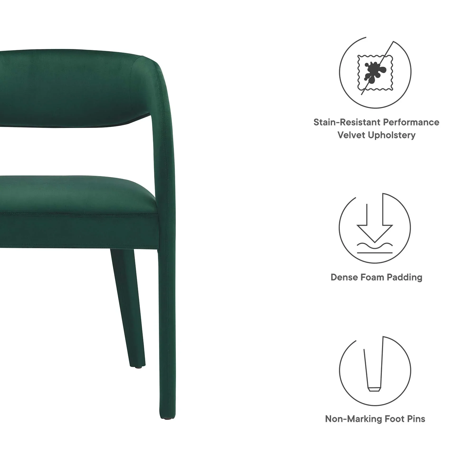 Pinnacle Performance Velvet Dining Chair Set of 2 - Image 9