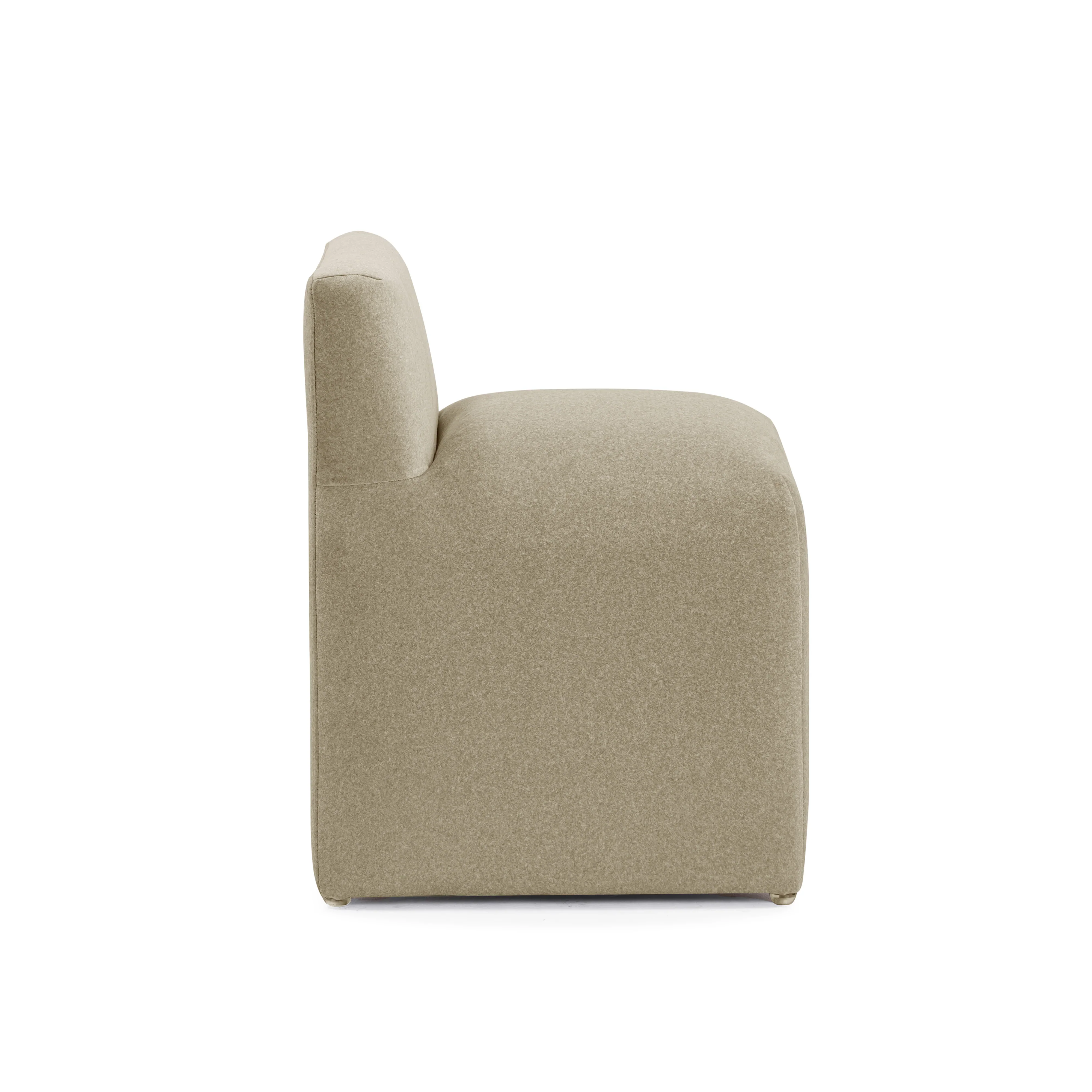 Pippa Taupe Performance Vegan Mohair Accent Stool - Image 3