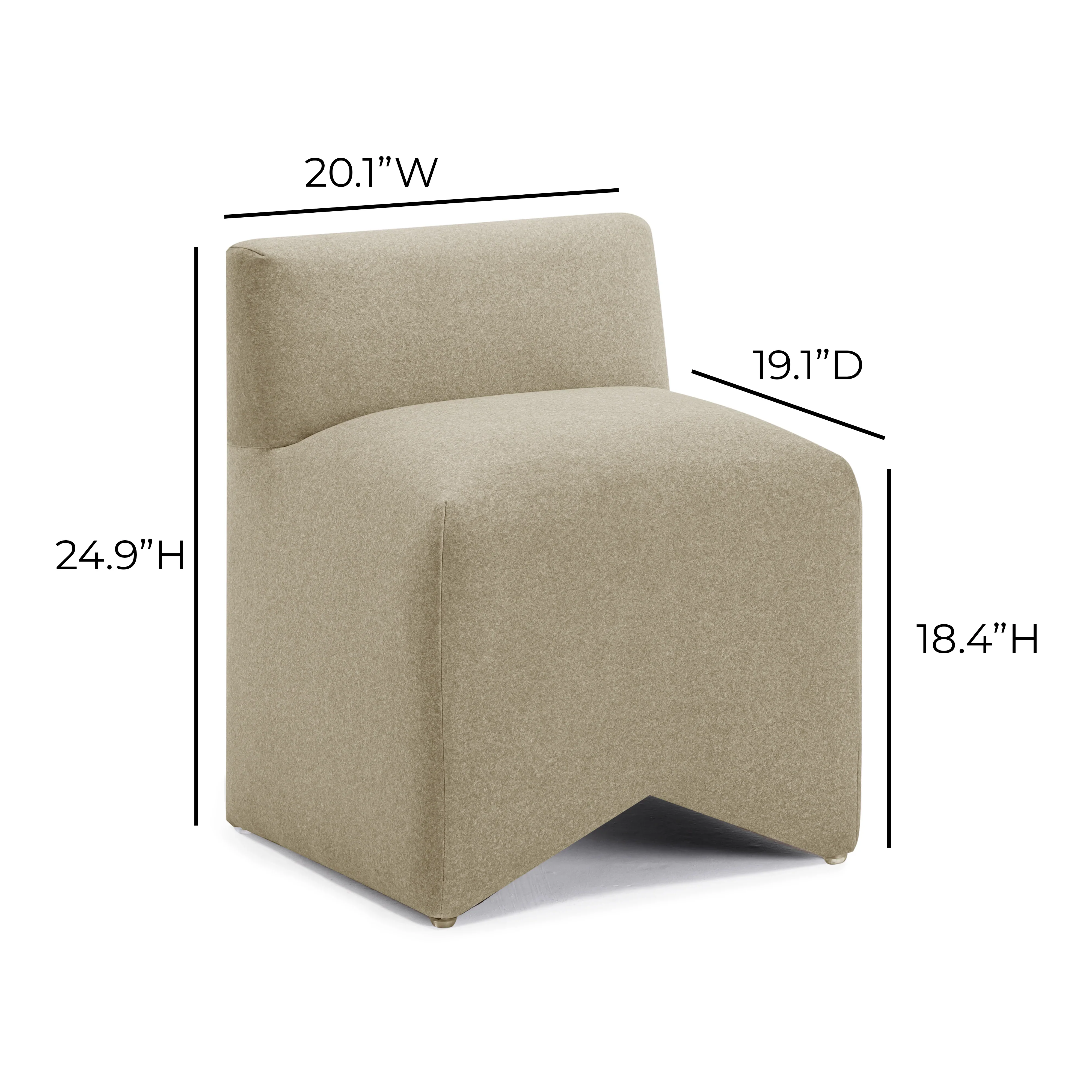 Pippa Taupe Performance Vegan Mohair Accent Stool - Image 7