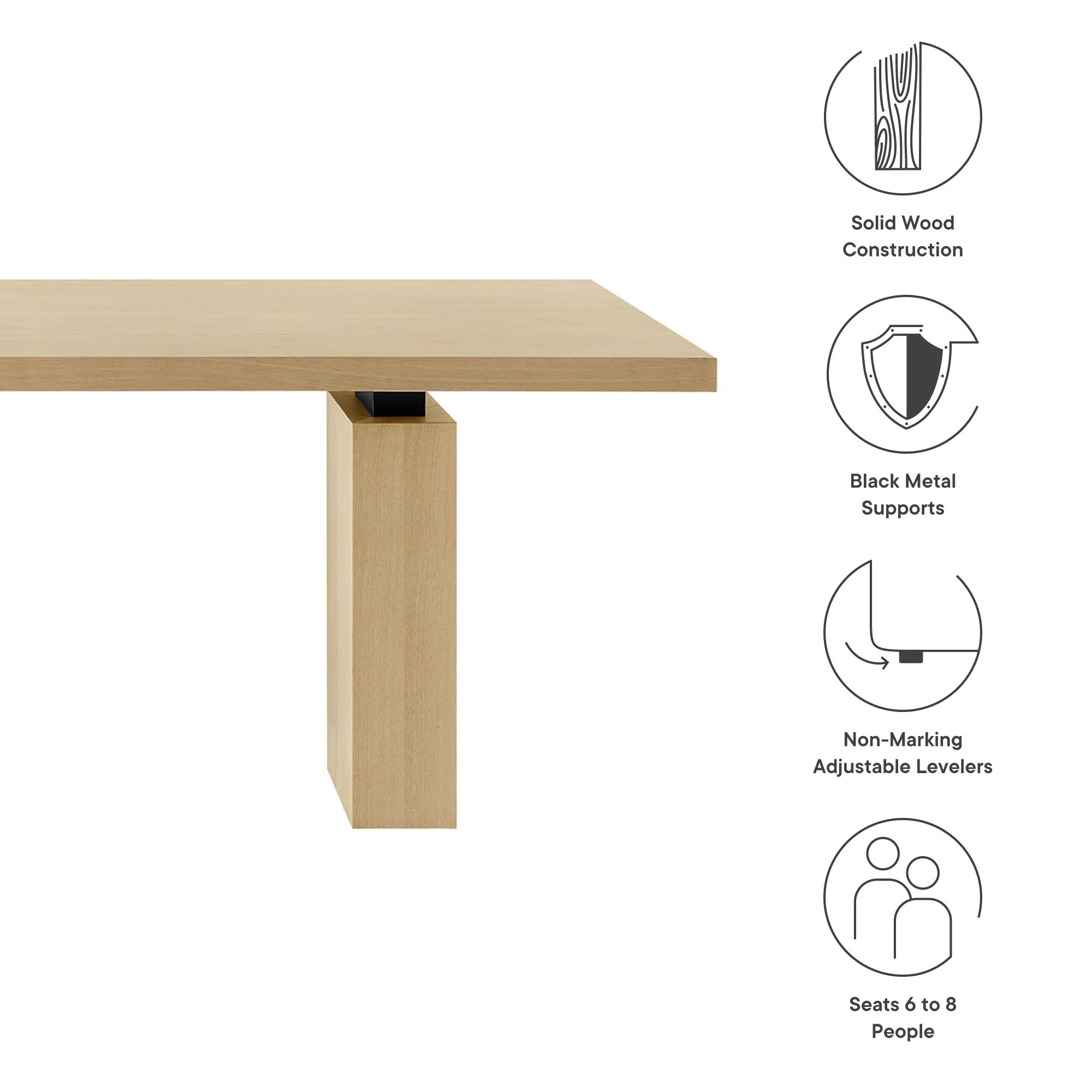 Piston 82" Rectangular Wood Dining Table in Natural - Image 8