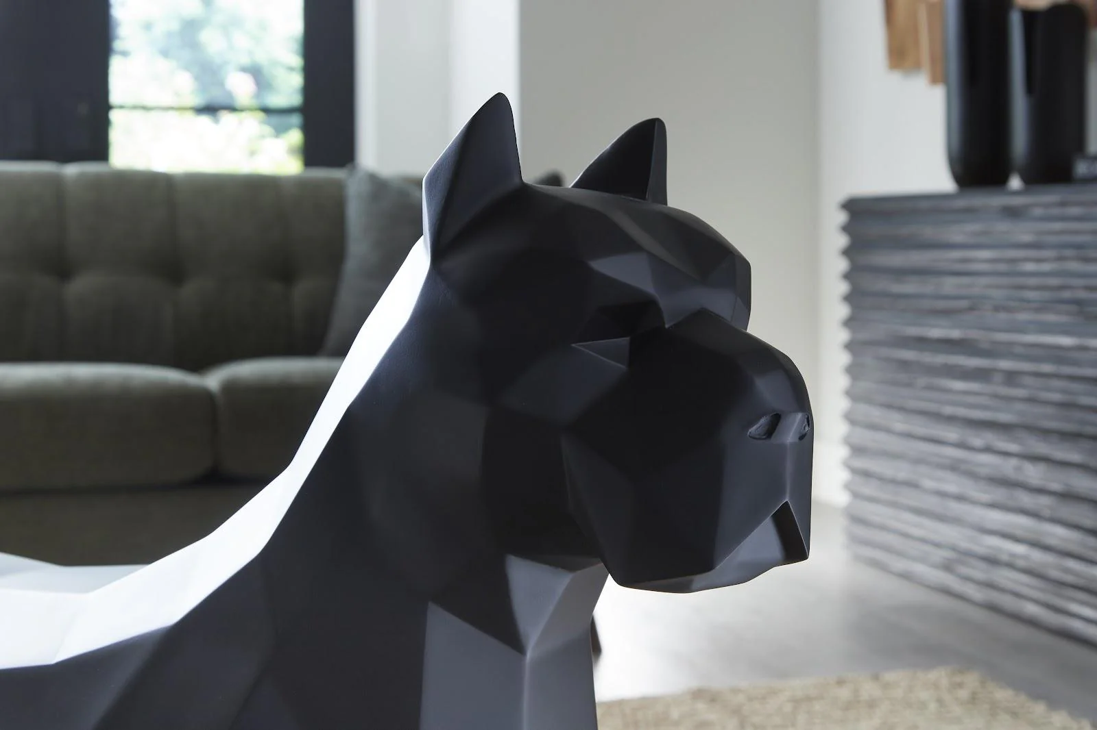 Pitbull Facet Sculpture, Matte Black - Image 4