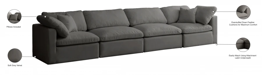 Plush Velvet Standard Comfort Modular Sofa - Image 26