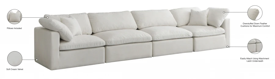 Plush Velvet Standard Comfort Modular Sofa - Image 35