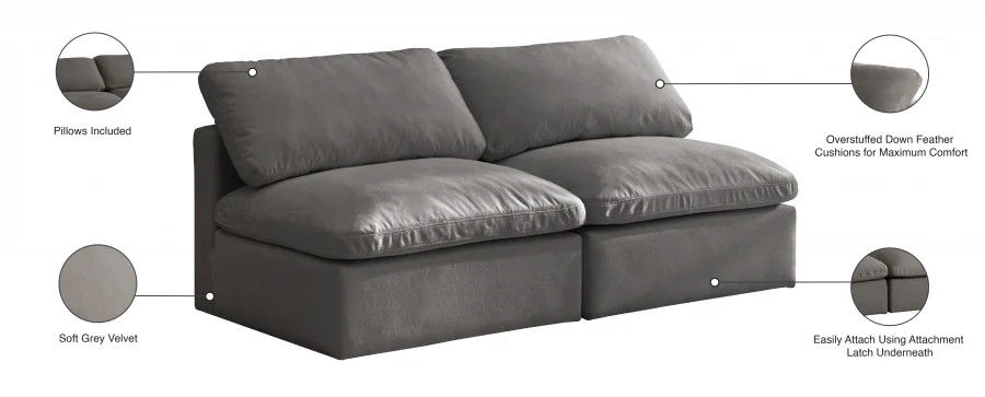 Plush Velvet Standard Comfort Modular Sofa - Image 27