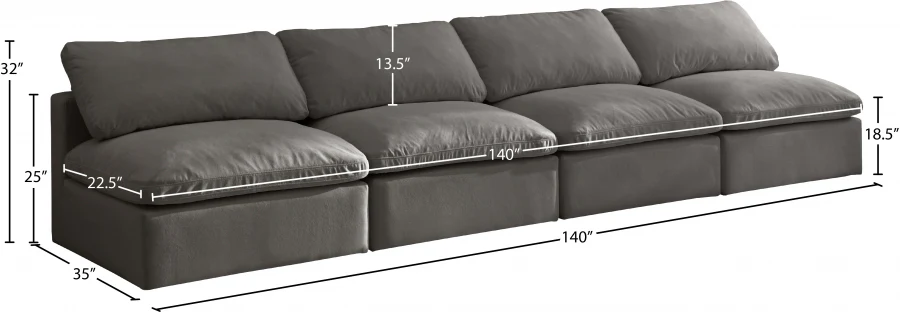 Plush Velvet Standard Comfort Modular Sofa - Image 26