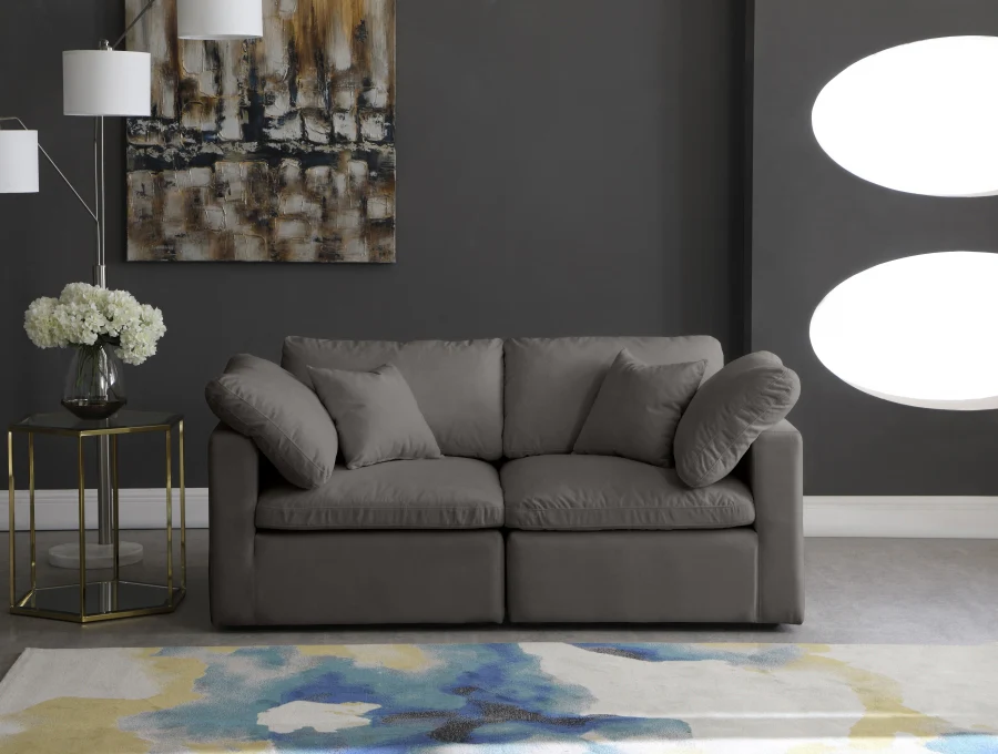 Plush Velvet Standard Comfort Modular Sofa - Image 21
