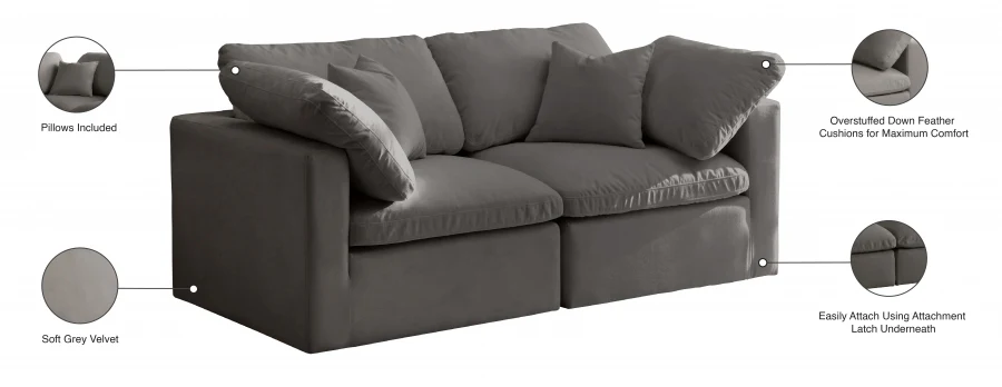 Plush Velvet Standard Comfort Modular Sofa - Image 27