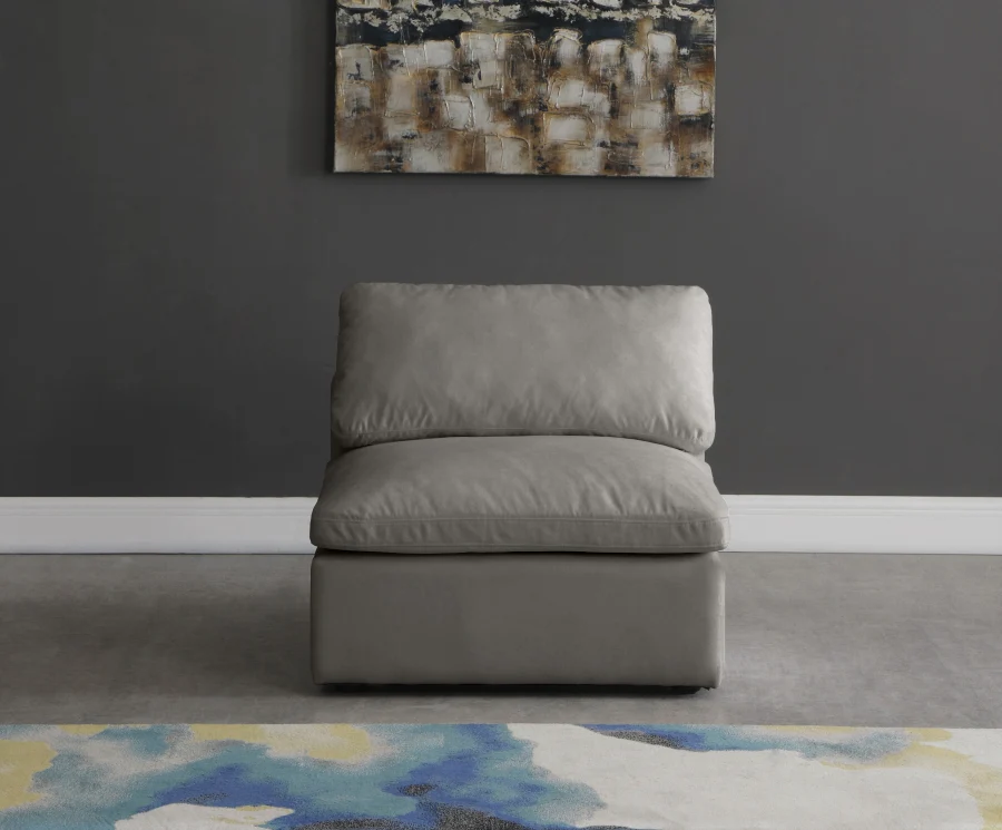 Plush Velvet Upholstered Standard Comfort Modular Armless Chair - Image 10