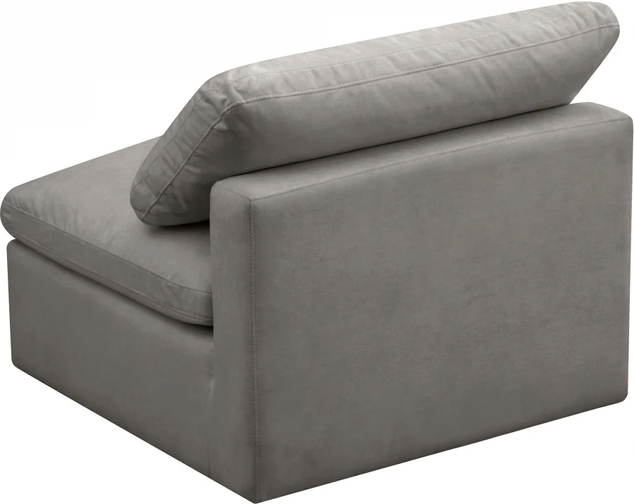 Plush Velvet Upholstered Standard Comfort Modular Armless Chair - Image 11