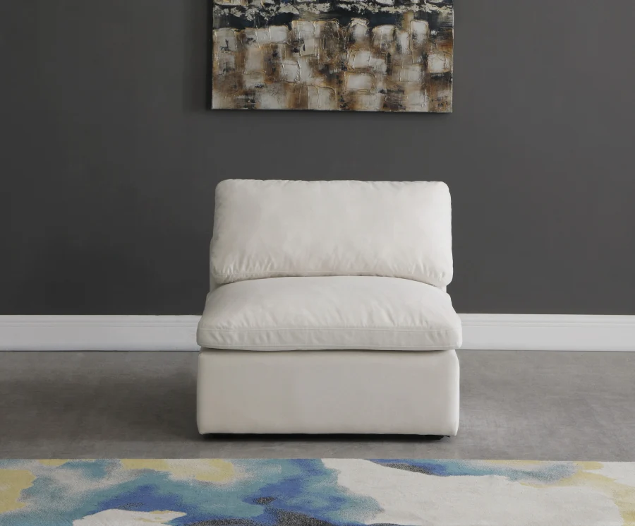 Plush Velvet Upholstered Standard Comfort Modular Armless Chair - Image 17