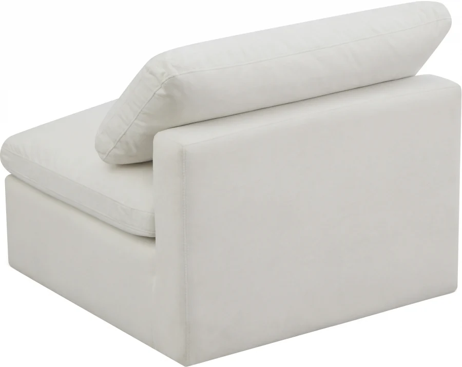 Plush Velvet Upholstered Standard Comfort Modular Armless Chair - Image 18