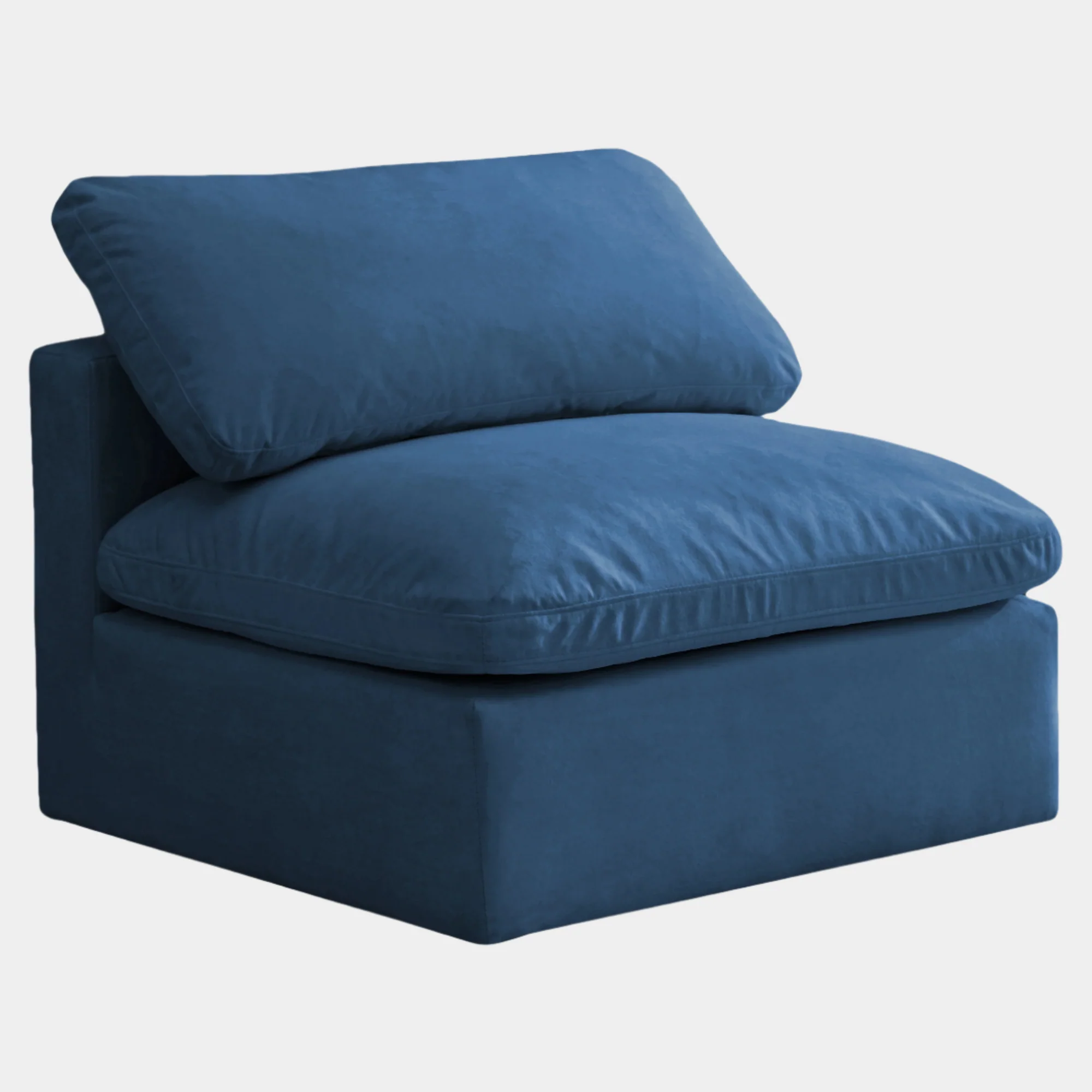 Plush Velvet Upholstered Standard Comfort Modular Armless Chair - Image 22