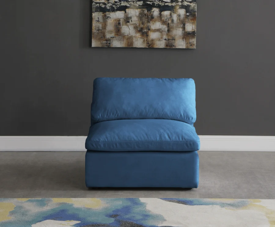 Plush Velvet Upholstered Standard Comfort Modular Armless Chair - Image 24