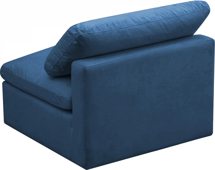 Plush Velvet Upholstered Standard Comfort Modular Armless Chair - Image 25