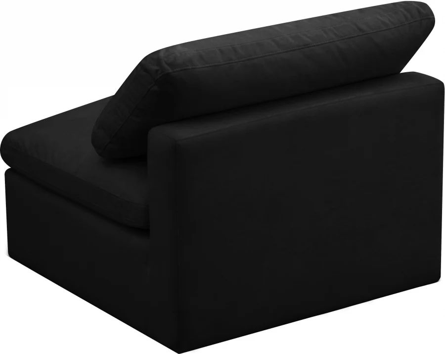 Plush Velvet Upholstered Standard Comfort Modular Armless Chair - Image 4