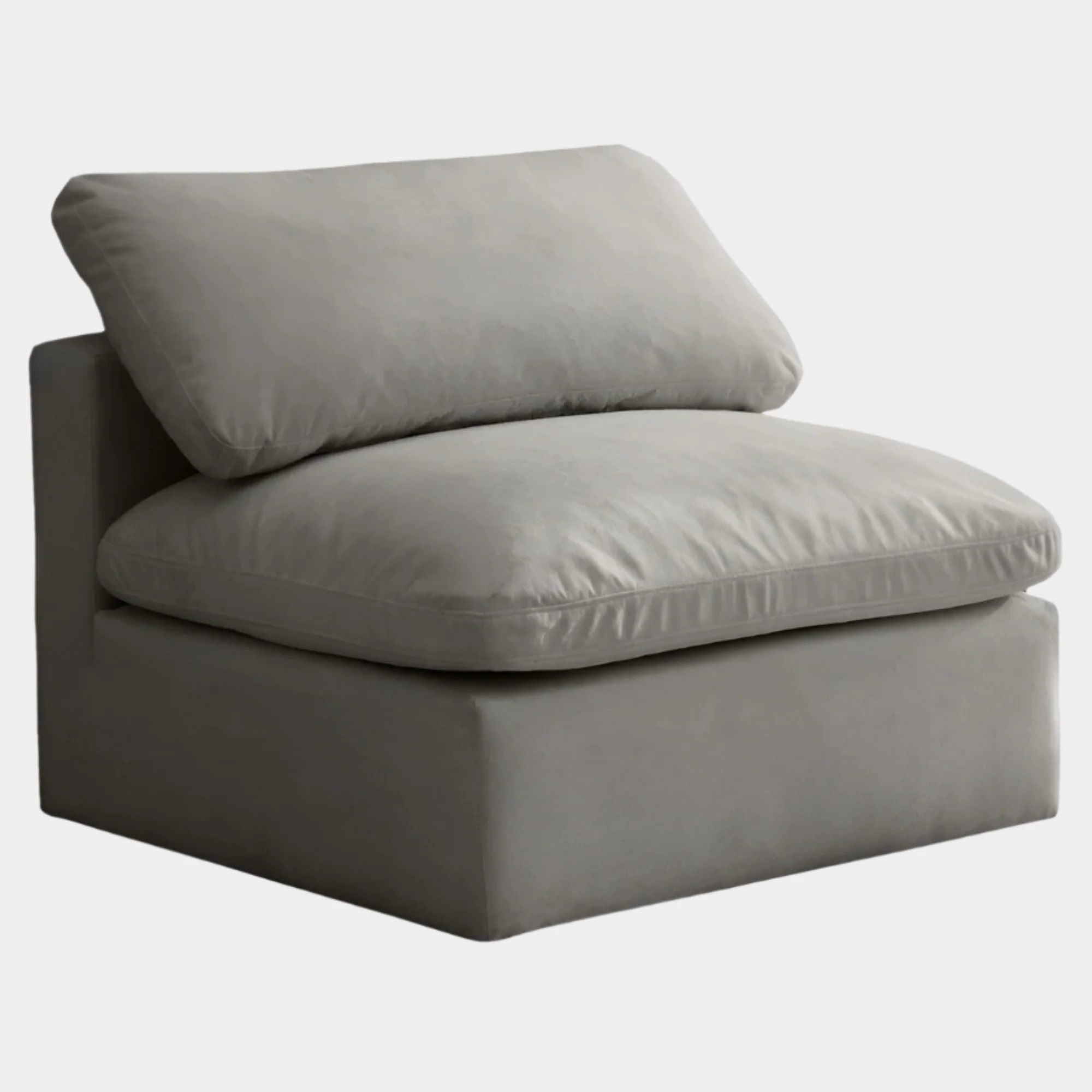 Plush Velvet Upholstered Standard Comfort Modular Armless Chair - Image 8
