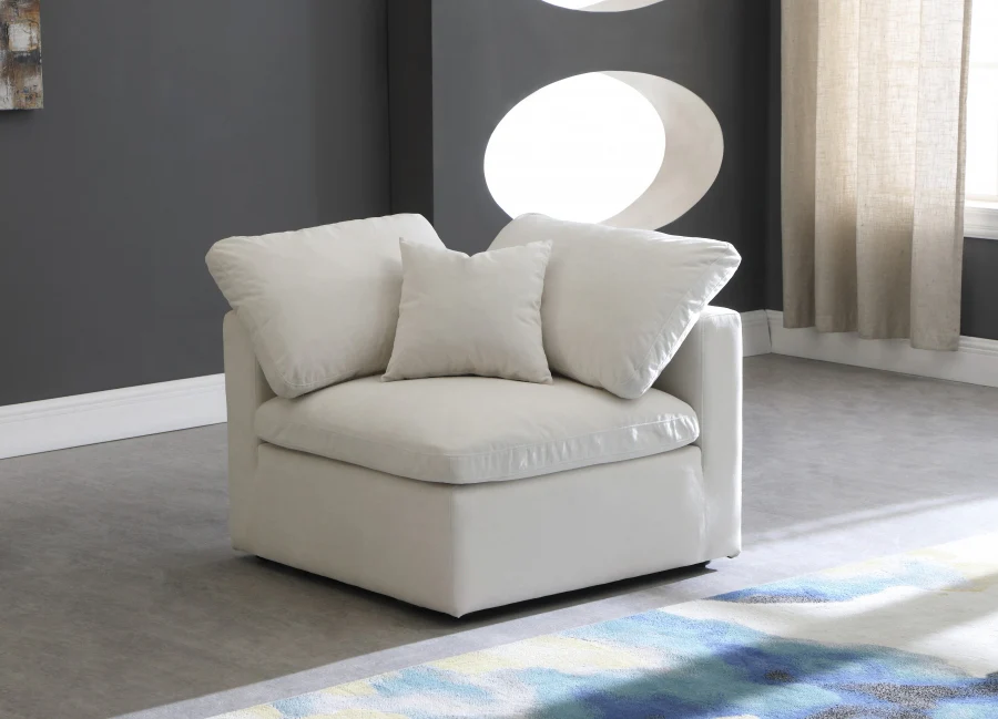 Plush Velvet Upholstered Standard Comfort Modular Corner Chair - Image 12