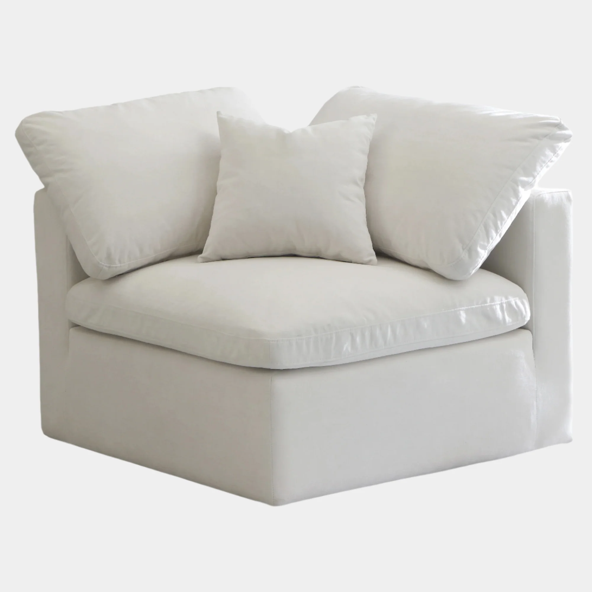 Plush Velvet Upholstered Standard Comfort Modular Corner Chair - Image 13