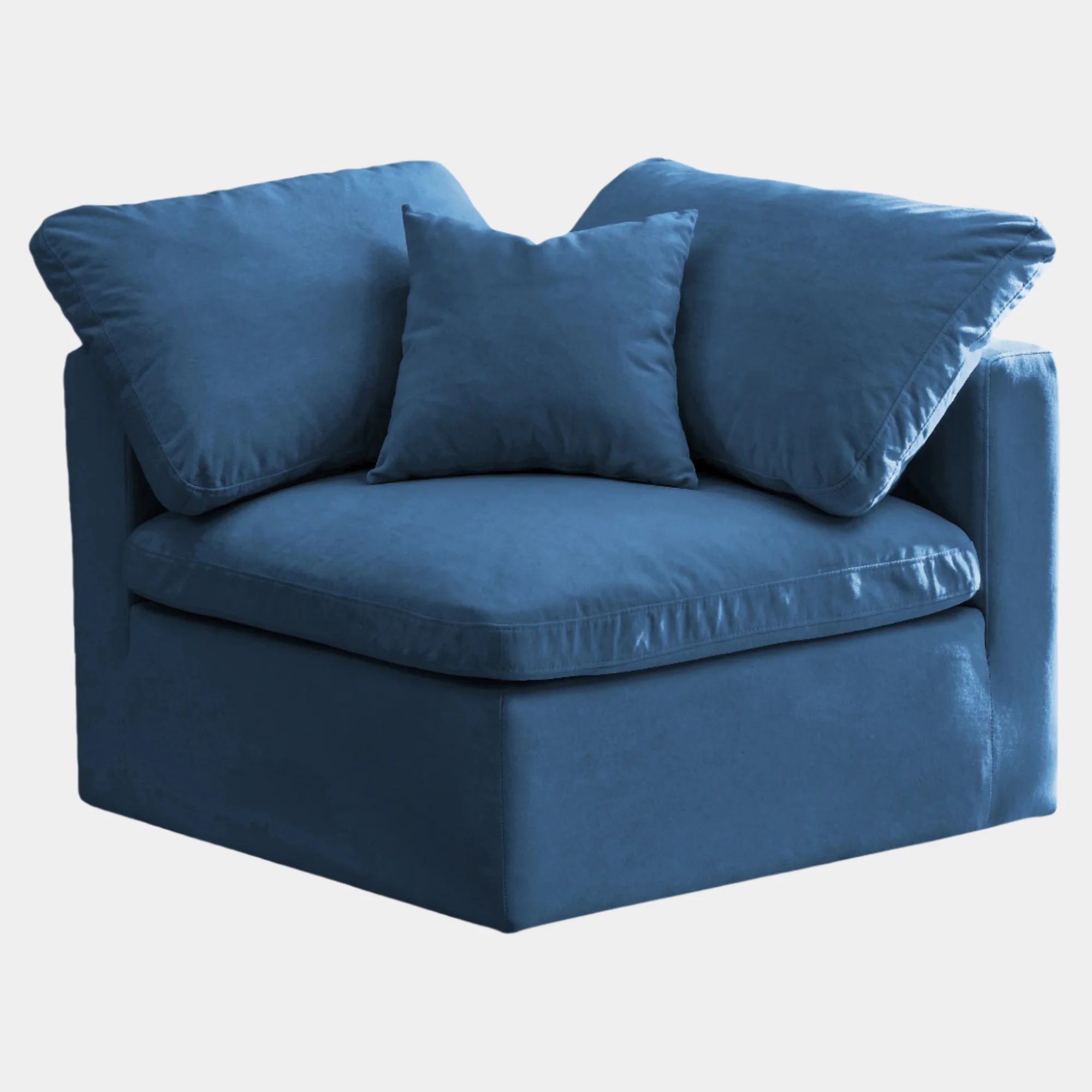 Plush Velvet Upholstered Standard Comfort Modular Corner Chair - Image 19