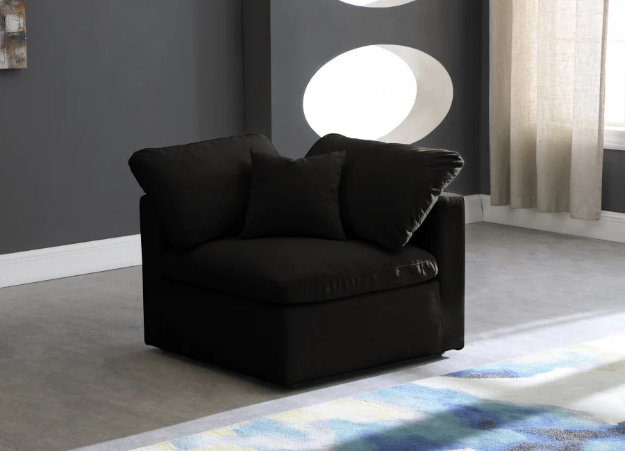 Plush Velvet Upholstered Standard Comfort Modular Corner Chair - Image 2