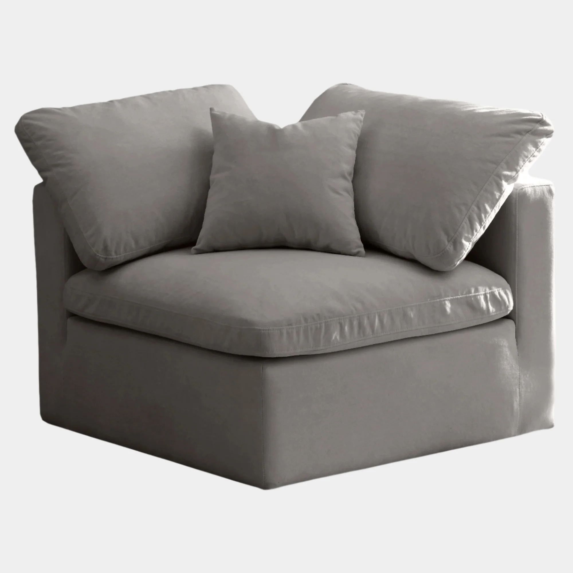 Plush Velvet Upholstered Standard Comfort Modular Corner Chair - Image 8