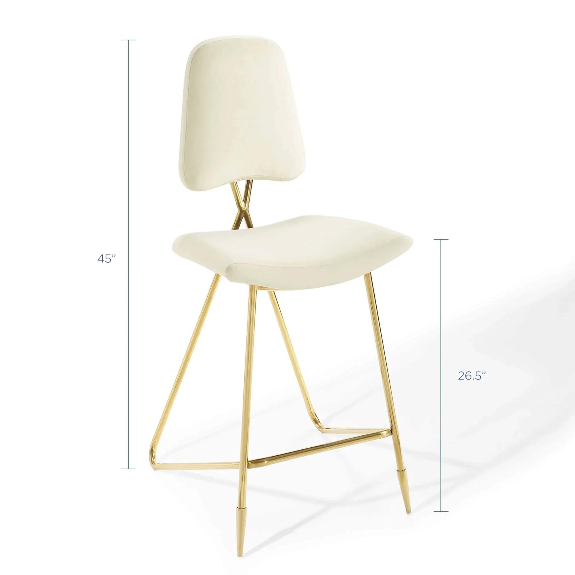 Ponder Performance Velvet Bar Stool Set of 2 - Image 2