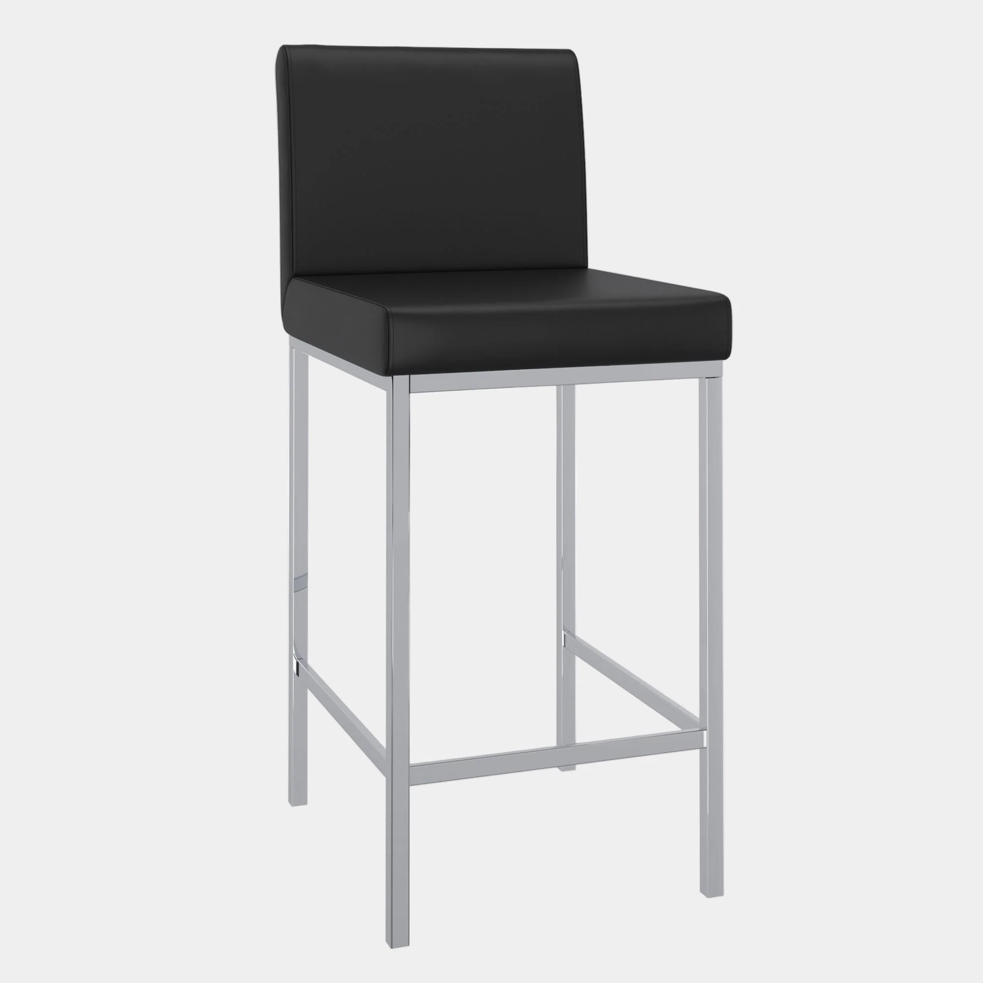 Porto 26" Counter Stool, set of 2, in Black and Chrome